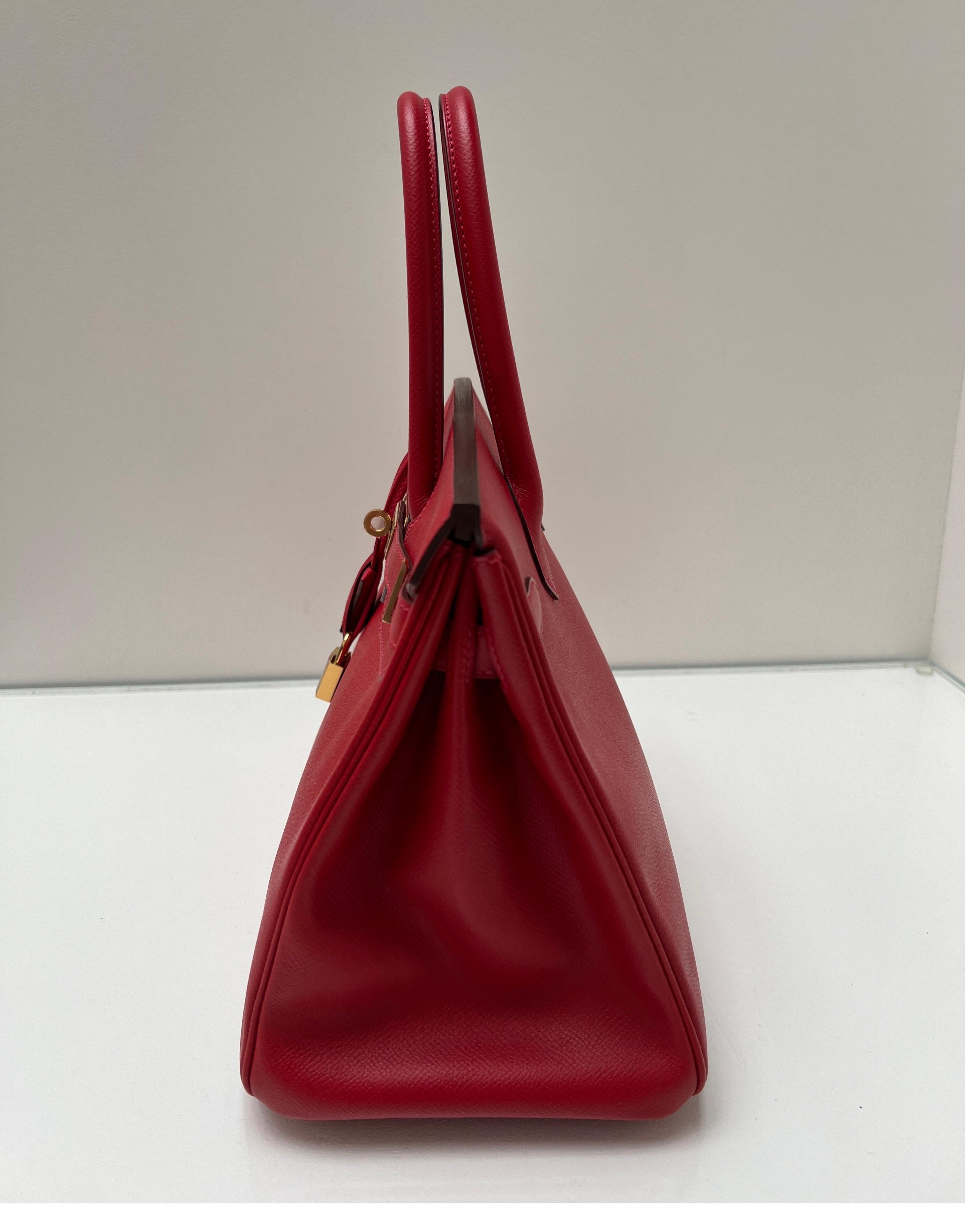 Hermes Rouge Casaque Birkin 30 Bag In Excellent Condition In Athens, GA