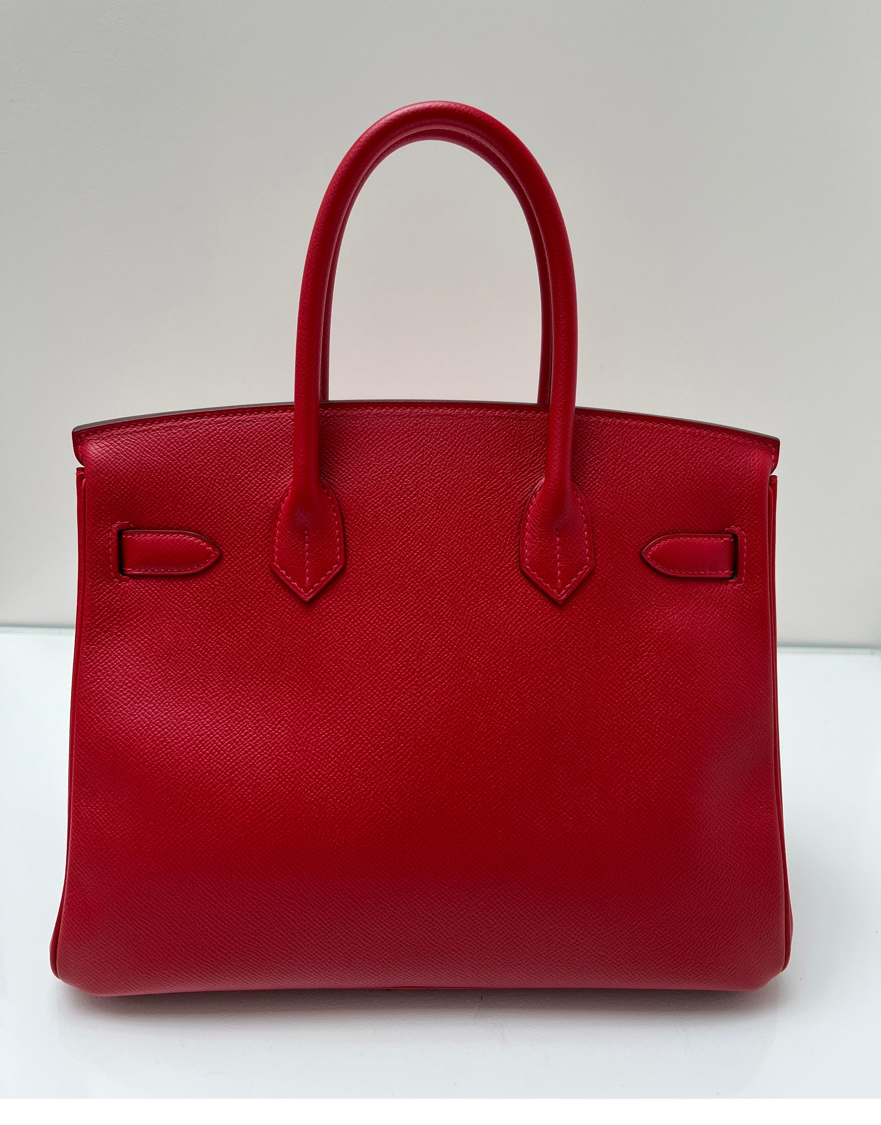 Women's or Men's Hermes Rouge Casaque Birkin 30 Bag