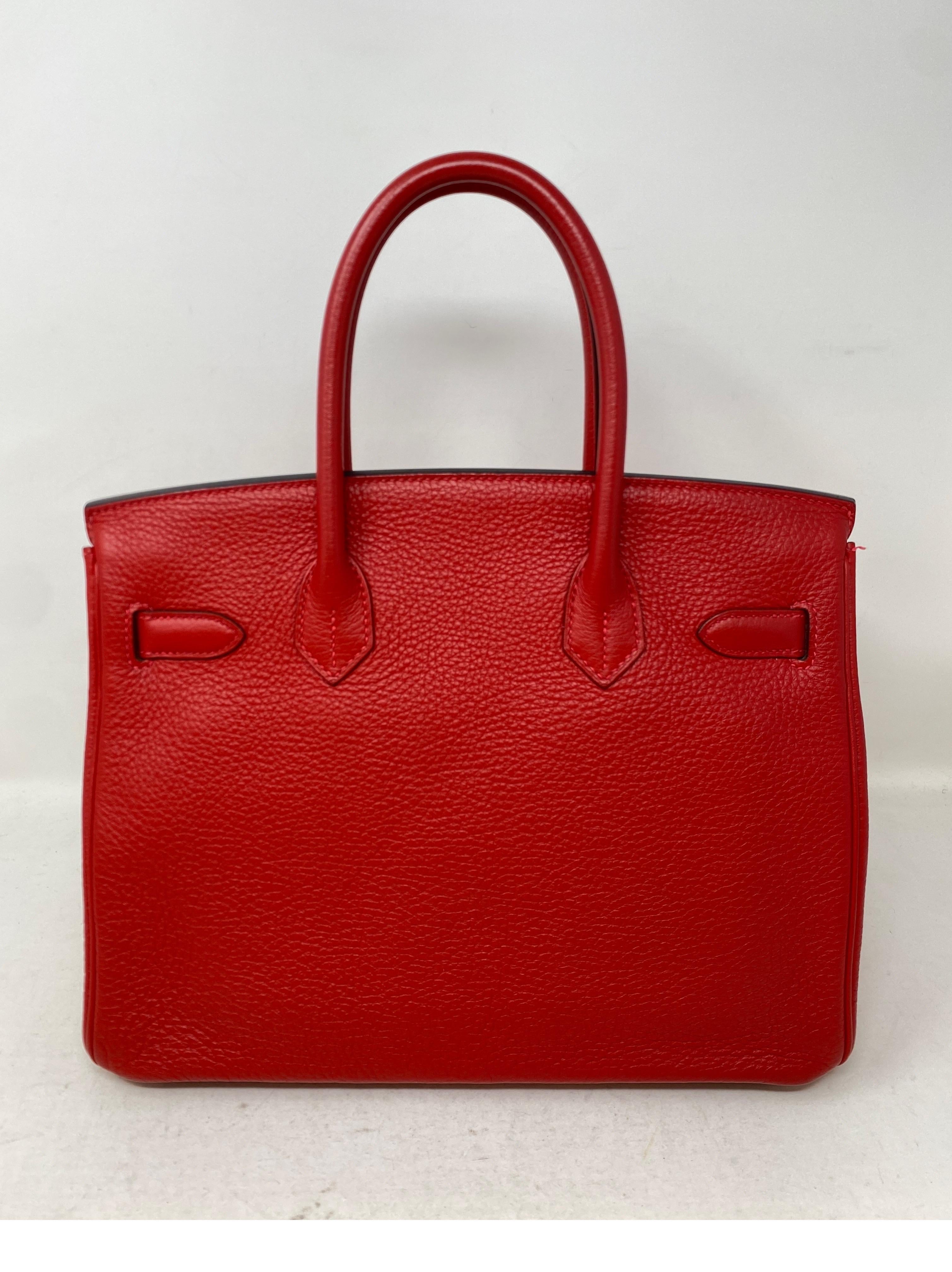 Hermes Rouge Casaque Birkin 30 Bag  2