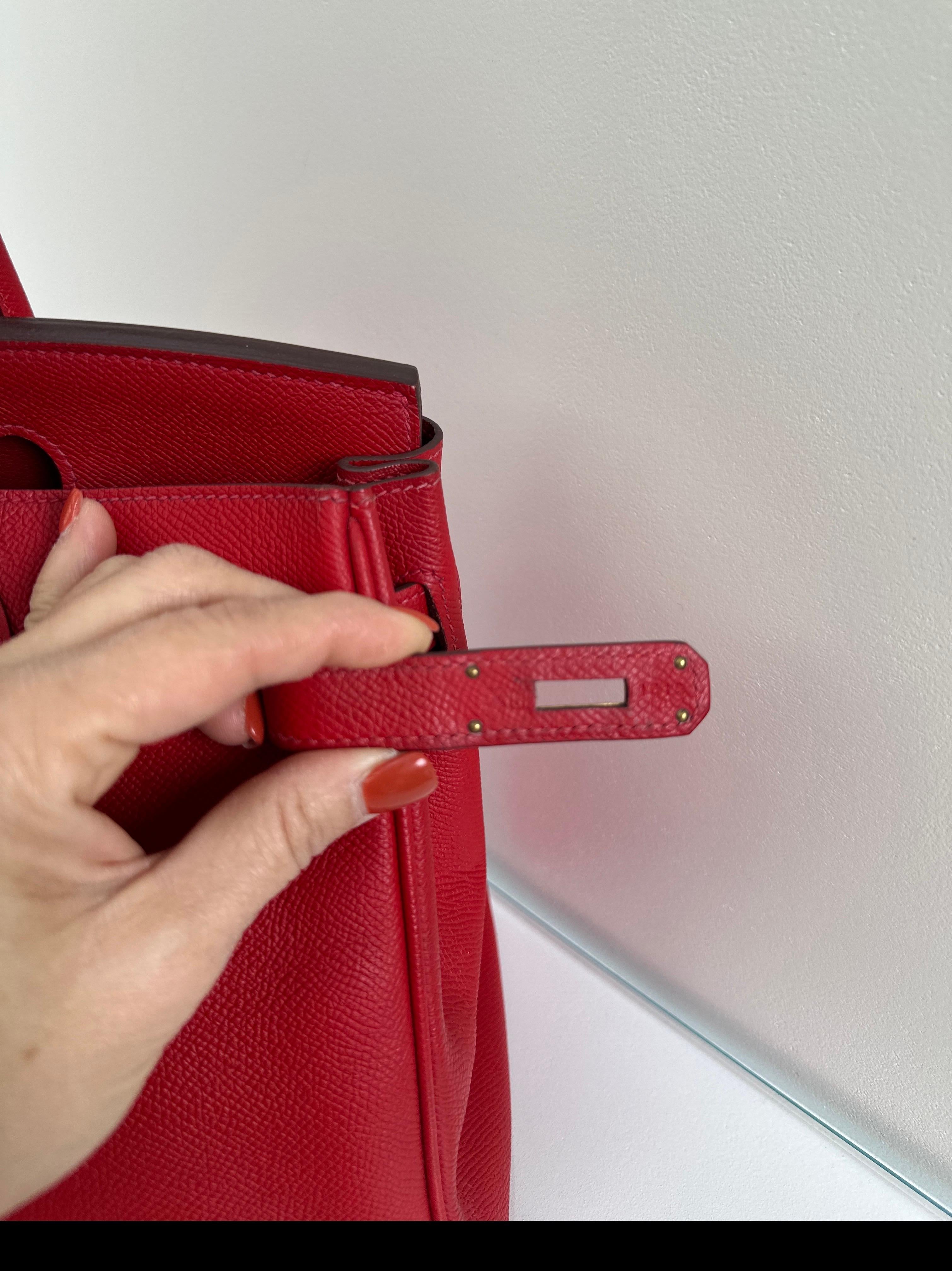 Hermès - Sac Birkin 30 rouge Casaque en vente 1