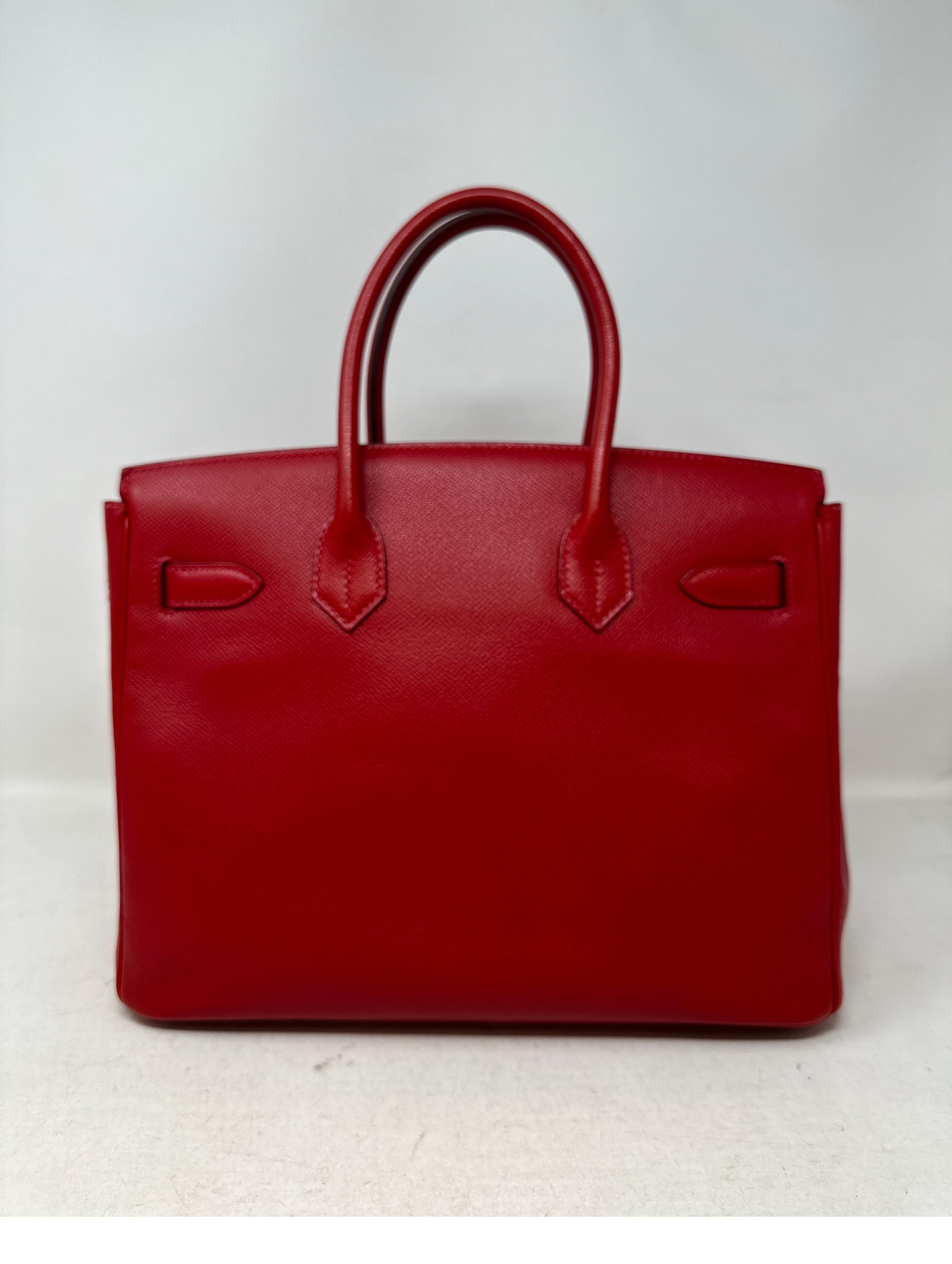 Hermès - Sac Birkin 30 rouge Casaque en vente 1