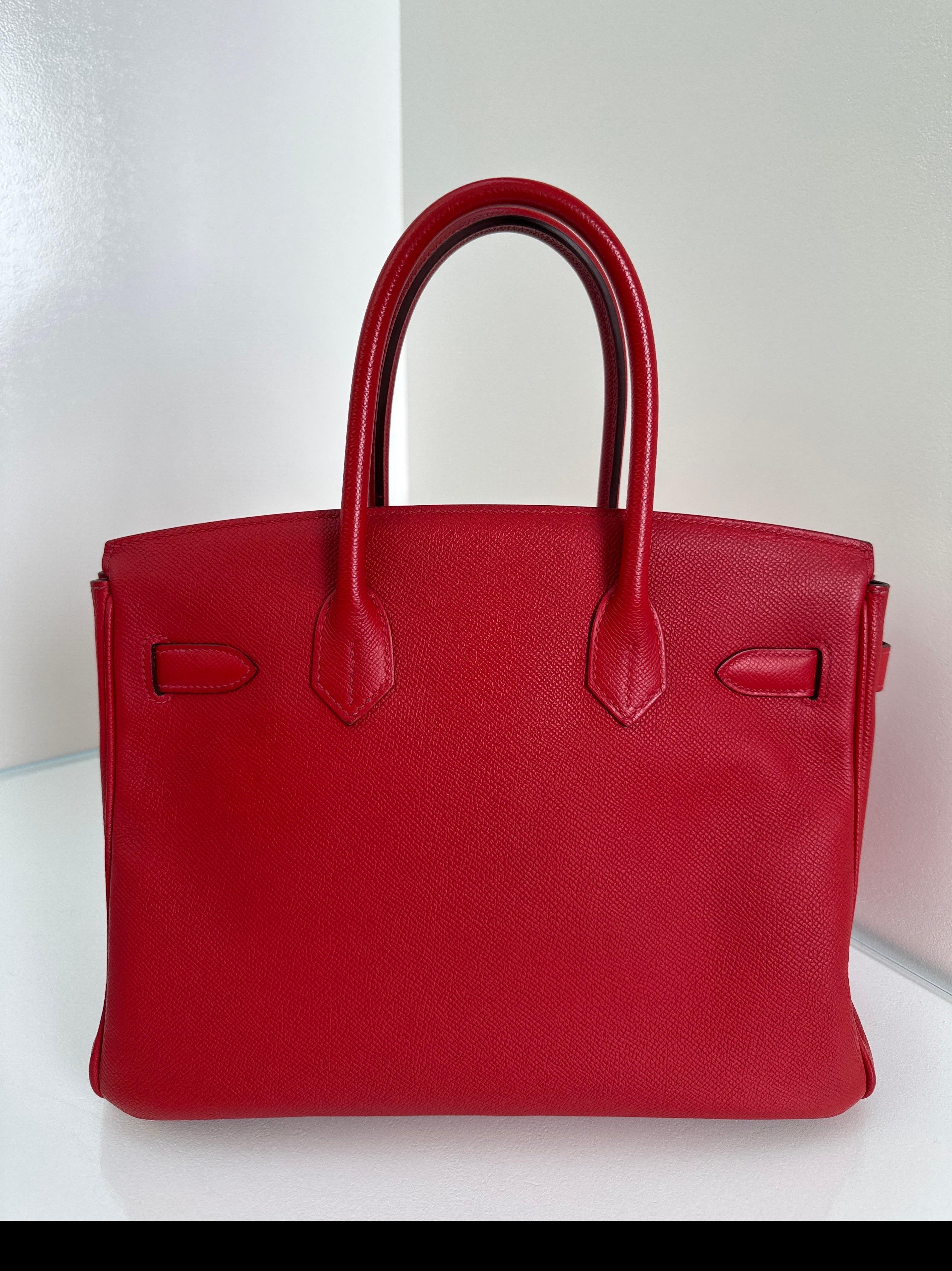 Hermès - Sac Birkin 30 rouge Casaque en vente 2