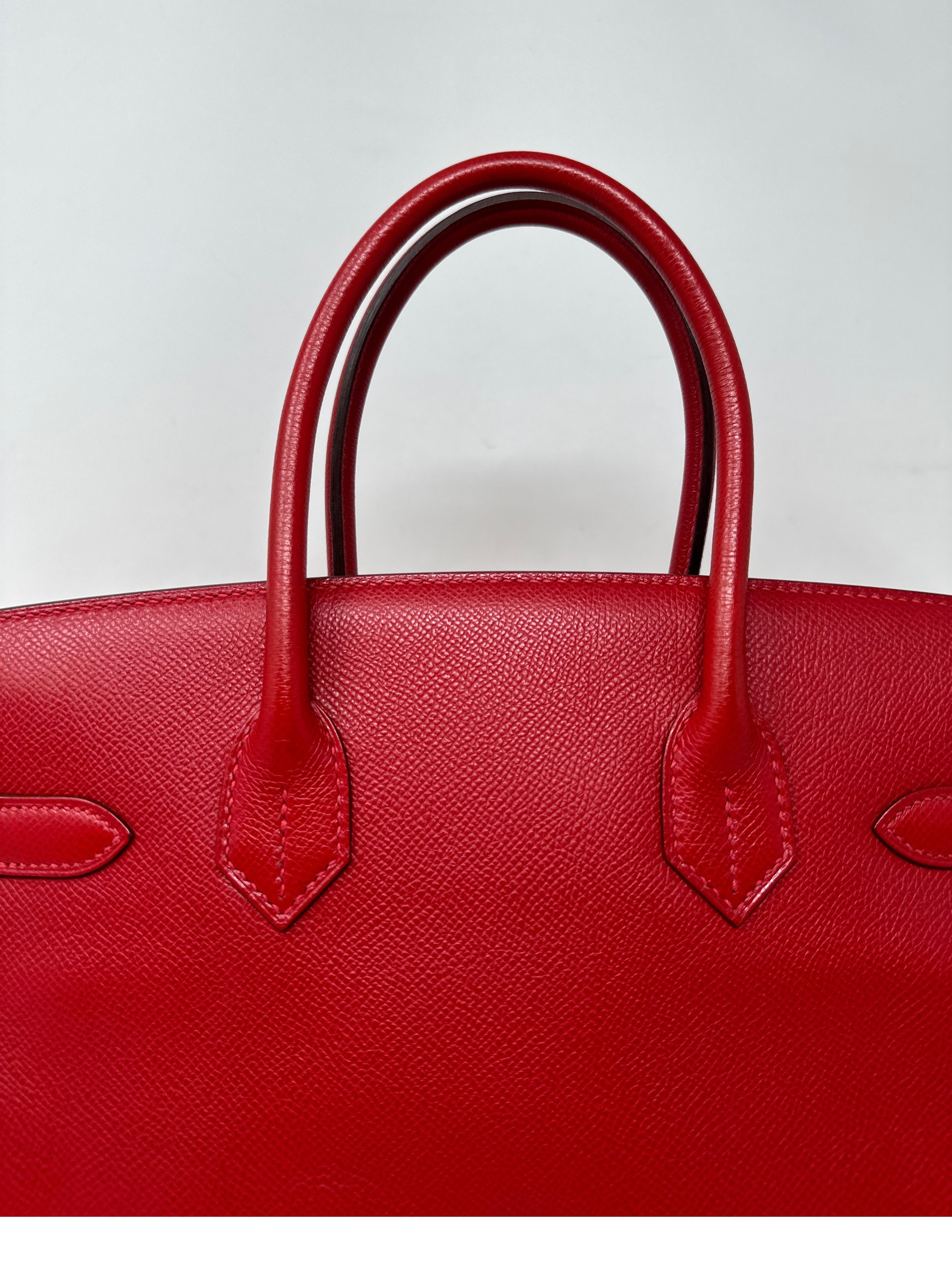 Hermès - Sac Birkin 30 rouge Casaque en vente 2