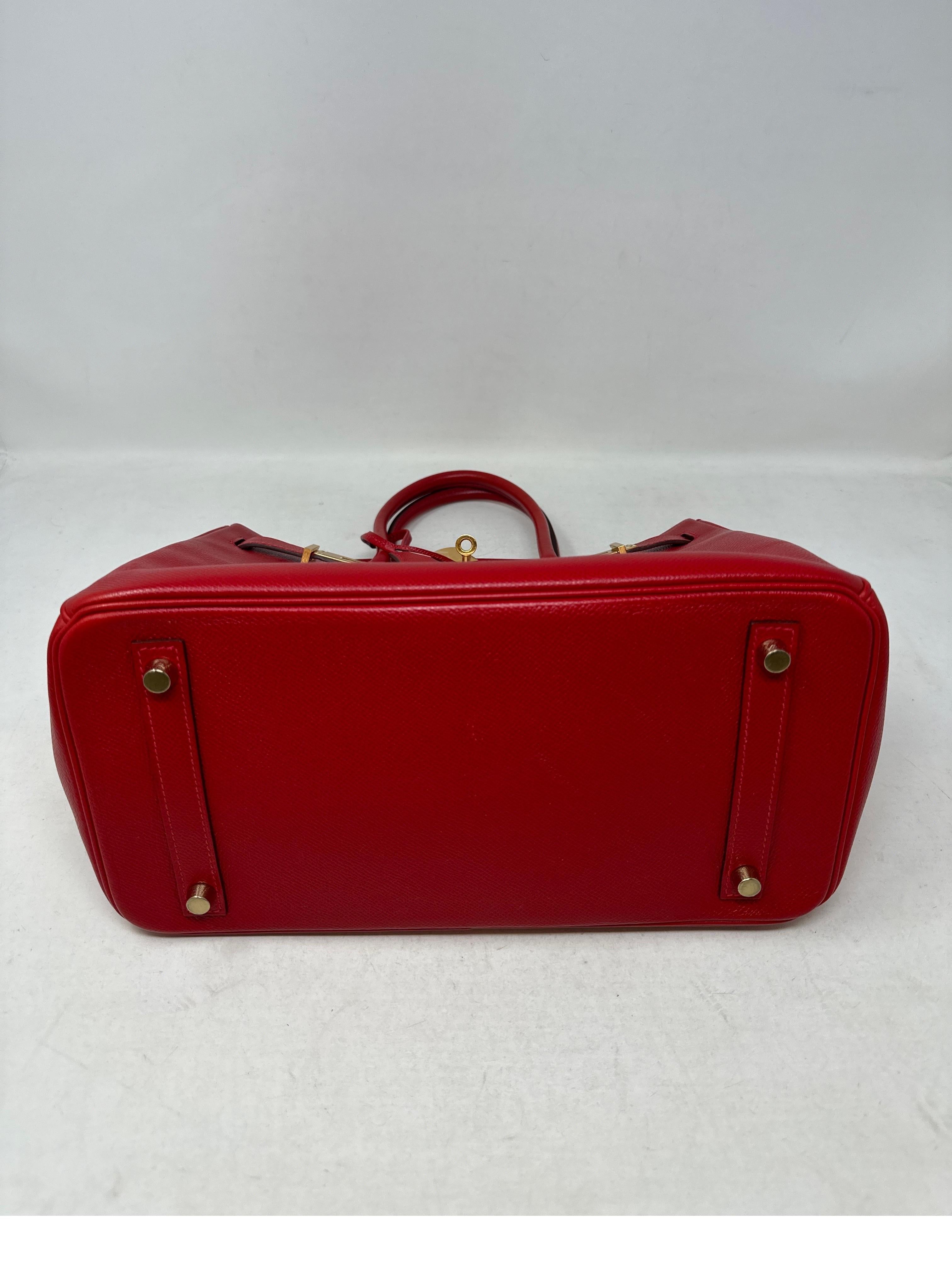 Hermes Rouge Casaque Birkin 30 Bag For Sale 3