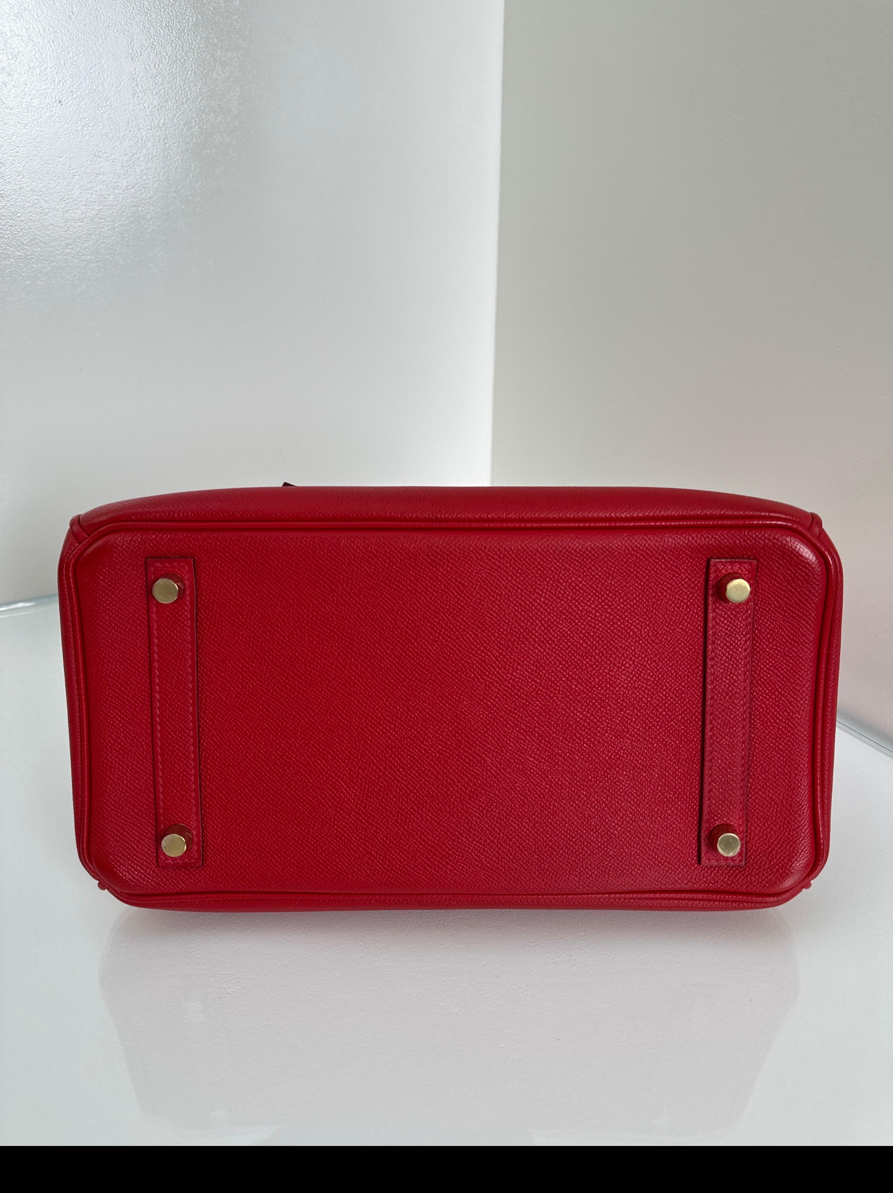 Hermès - Sac Birkin 30 rouge Casaque en vente 4