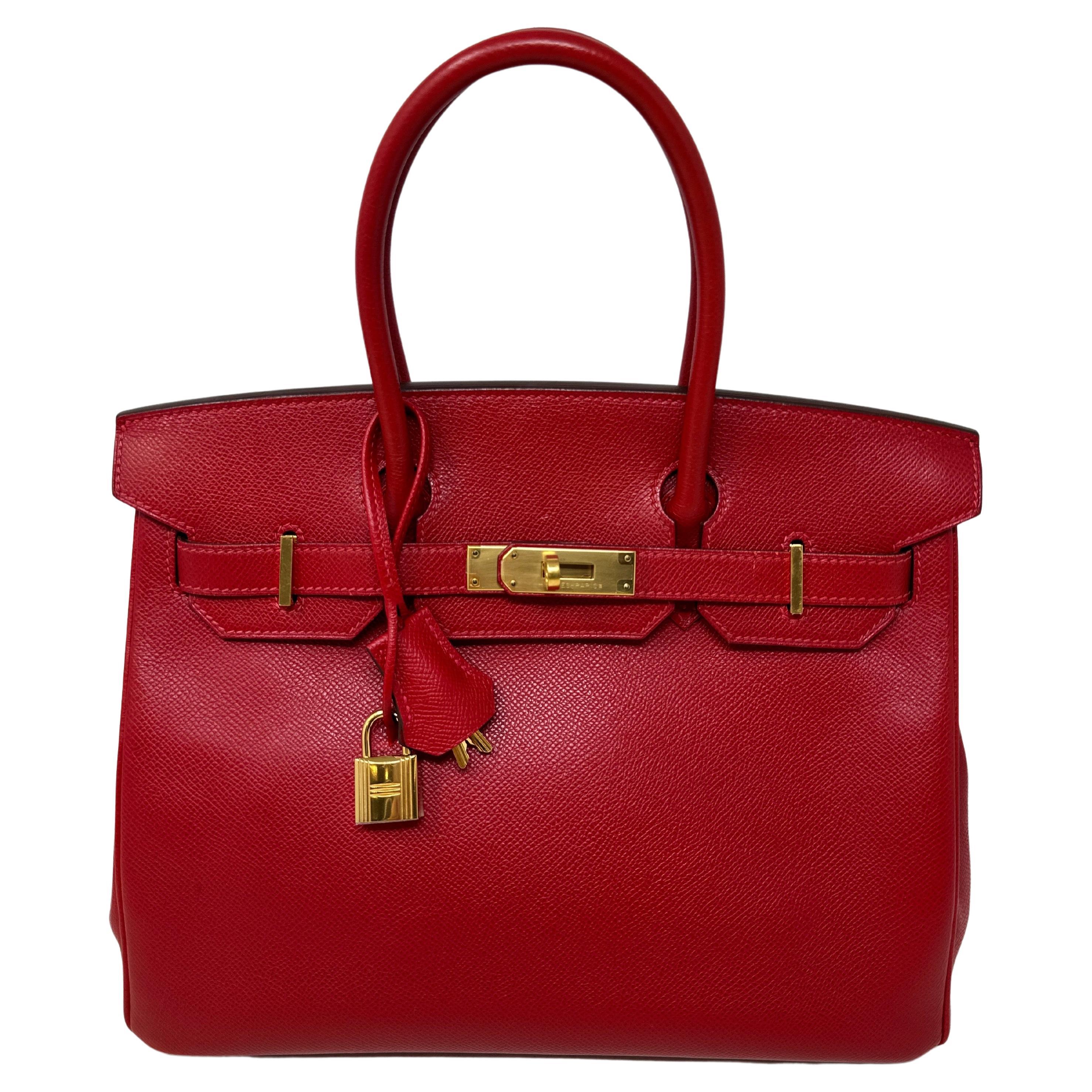 Hermes Rouge Casaque Birkin 30 Bag For Sale