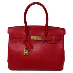 Hermes Rouge Casaque Birkin 30 Bag