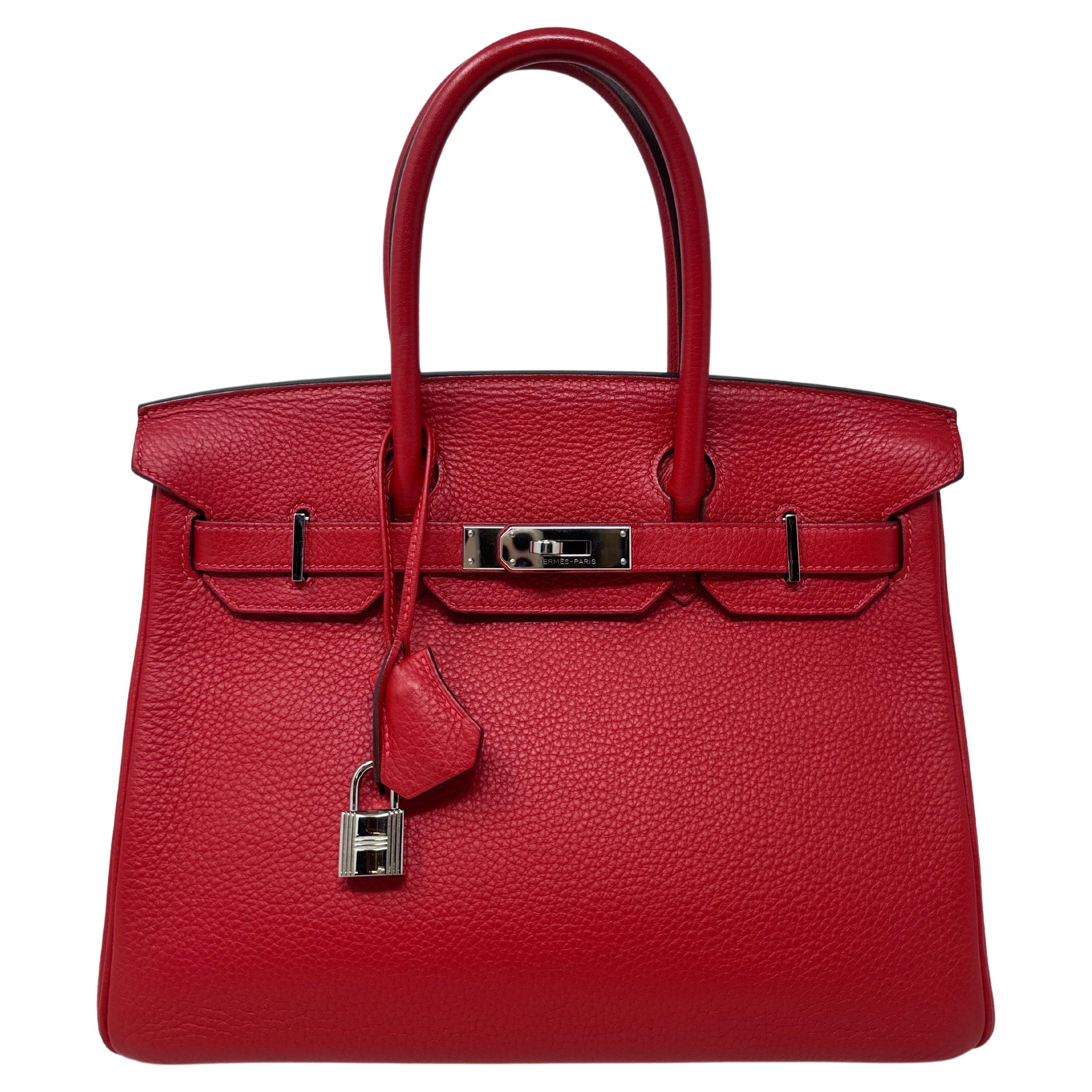 Hermès - Sac Birkin 30 rouge Casaque en vente