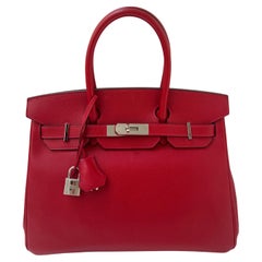Hermes Rouge Casaque Birkin 30 Bag