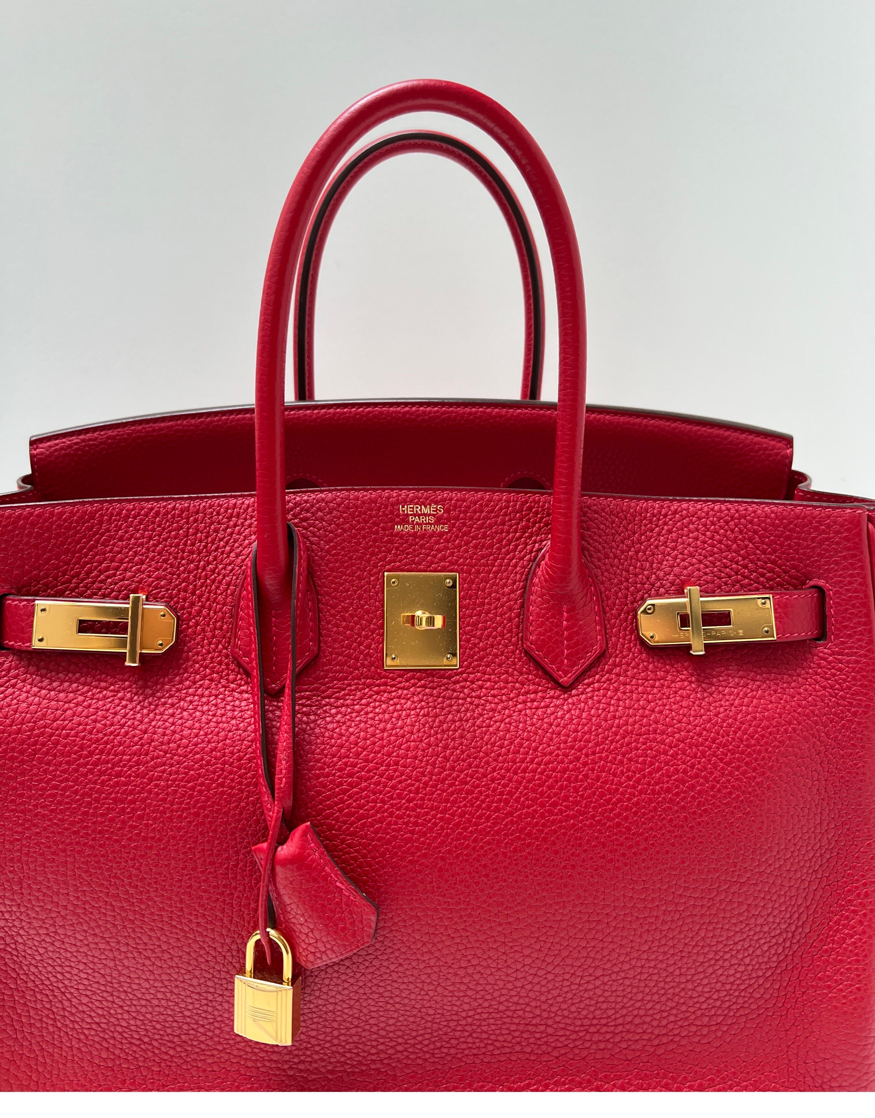 Hermes Rouge Casaque Birkin 35 Bag 5