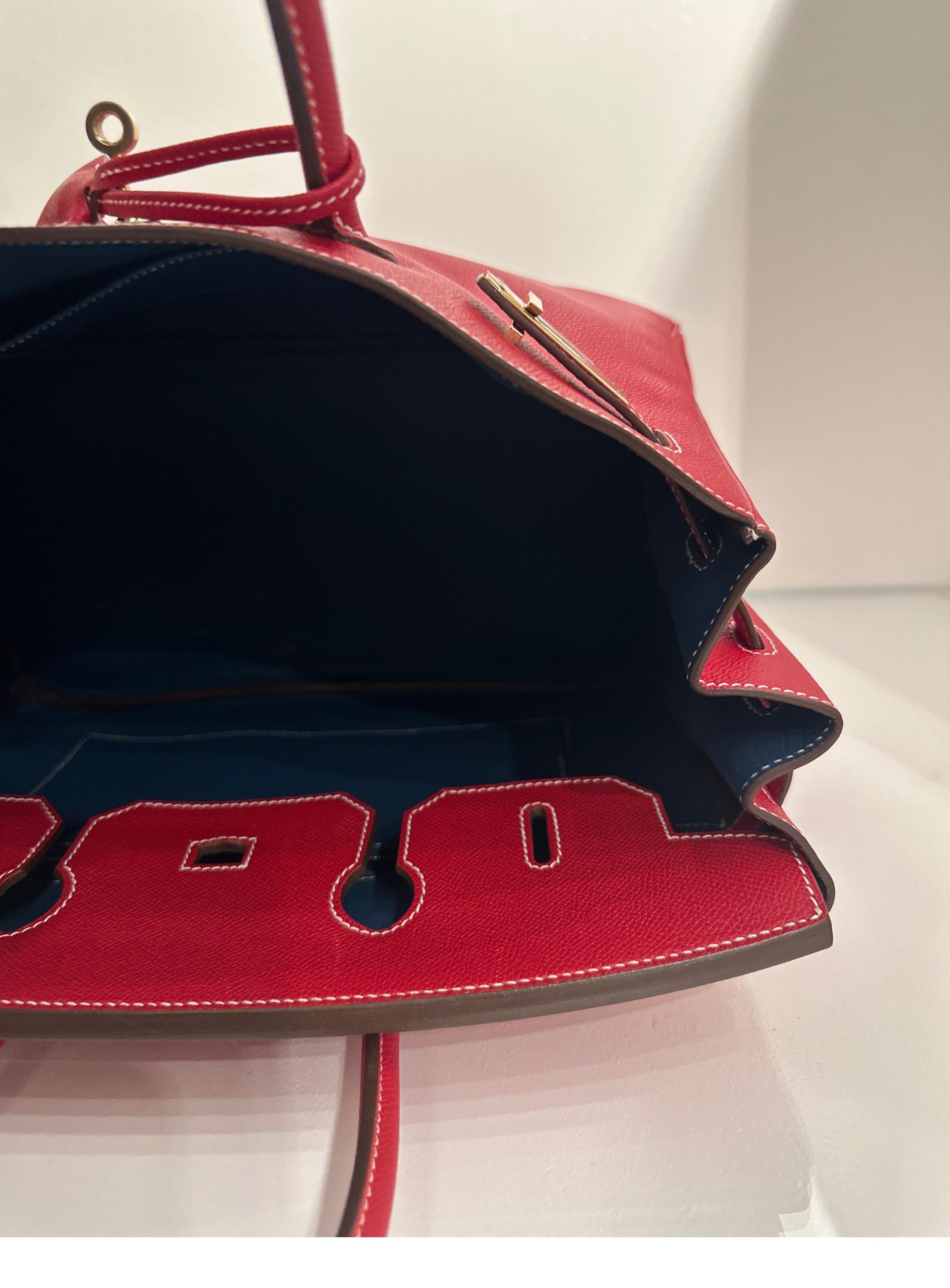 Hermes Rouge Casaque Birkin 35 Bag 6