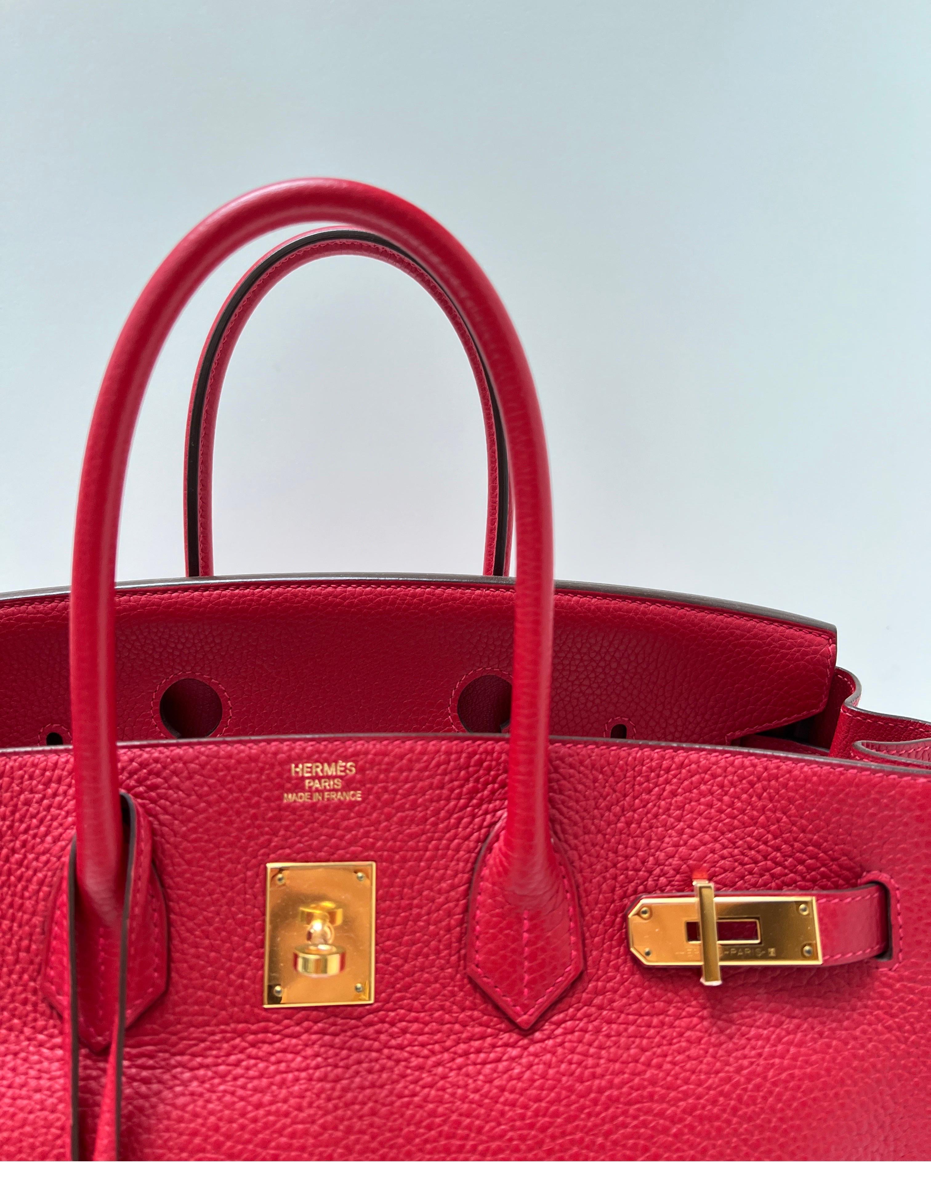Hermes Rouge Casaque Birkin 35 Bag 6