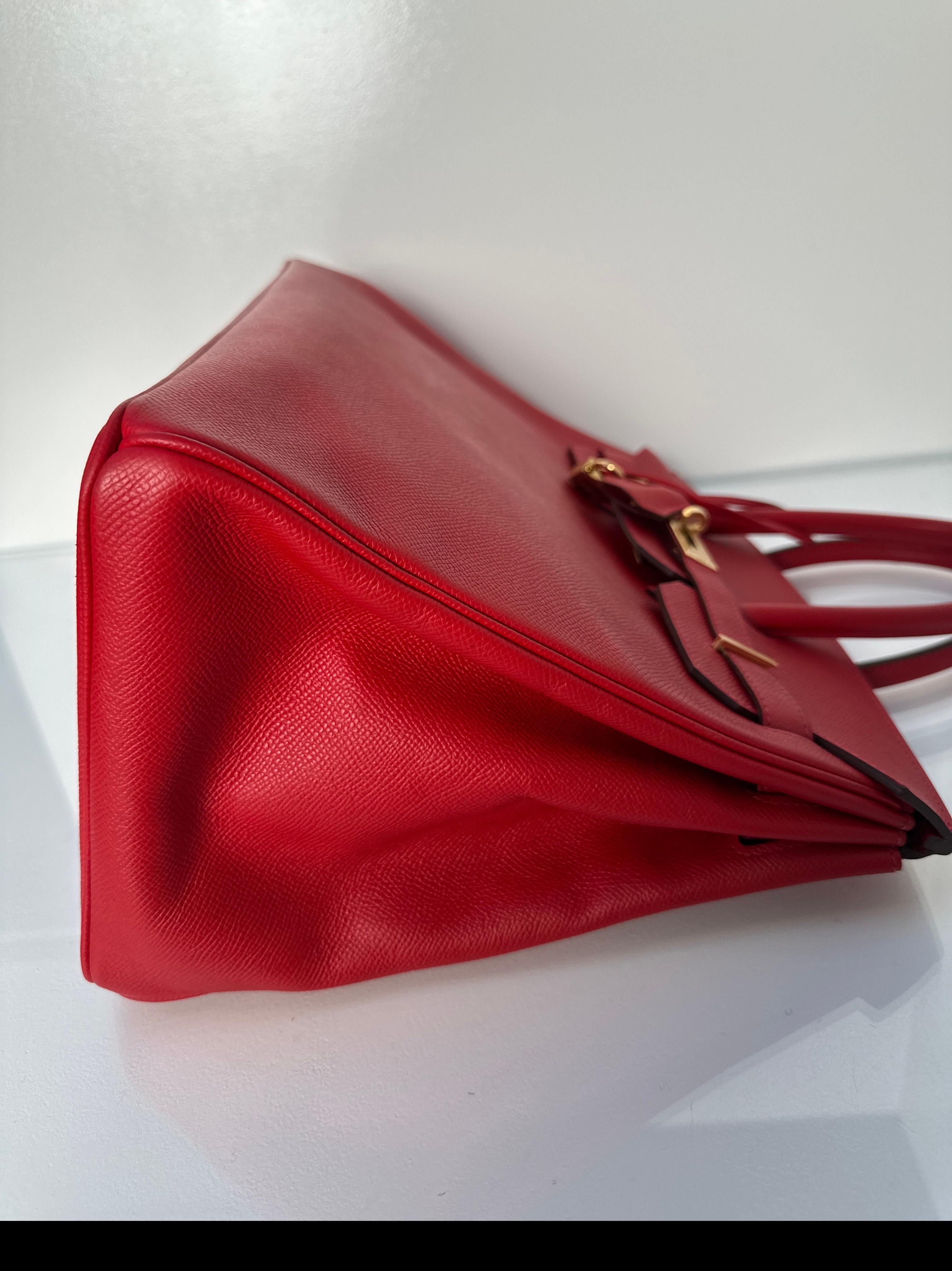 Hermes Rouge Casaque Birkin 35 Bag 6