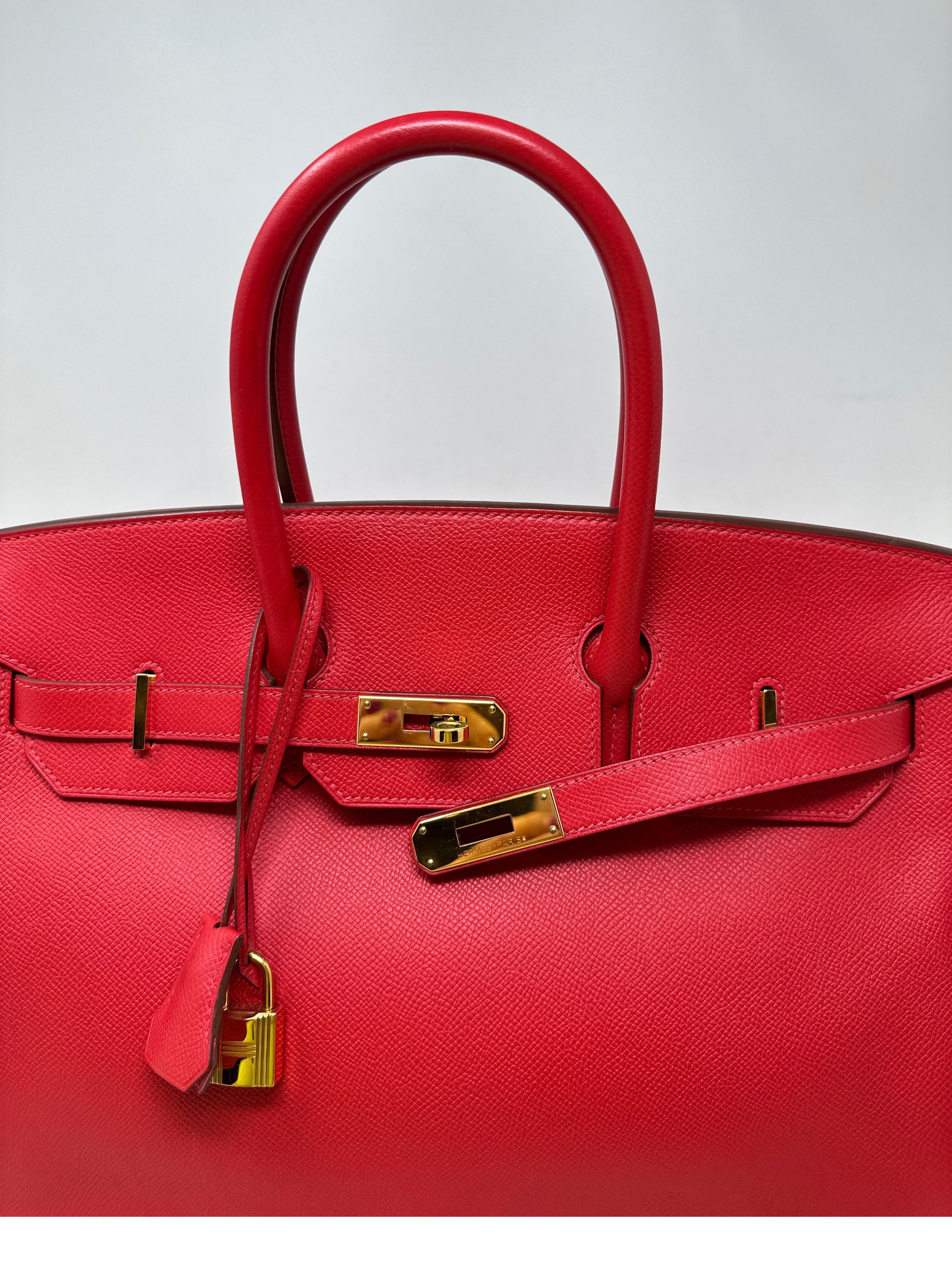 Hermes Rouge Casaque Birkin 35 Bag 8