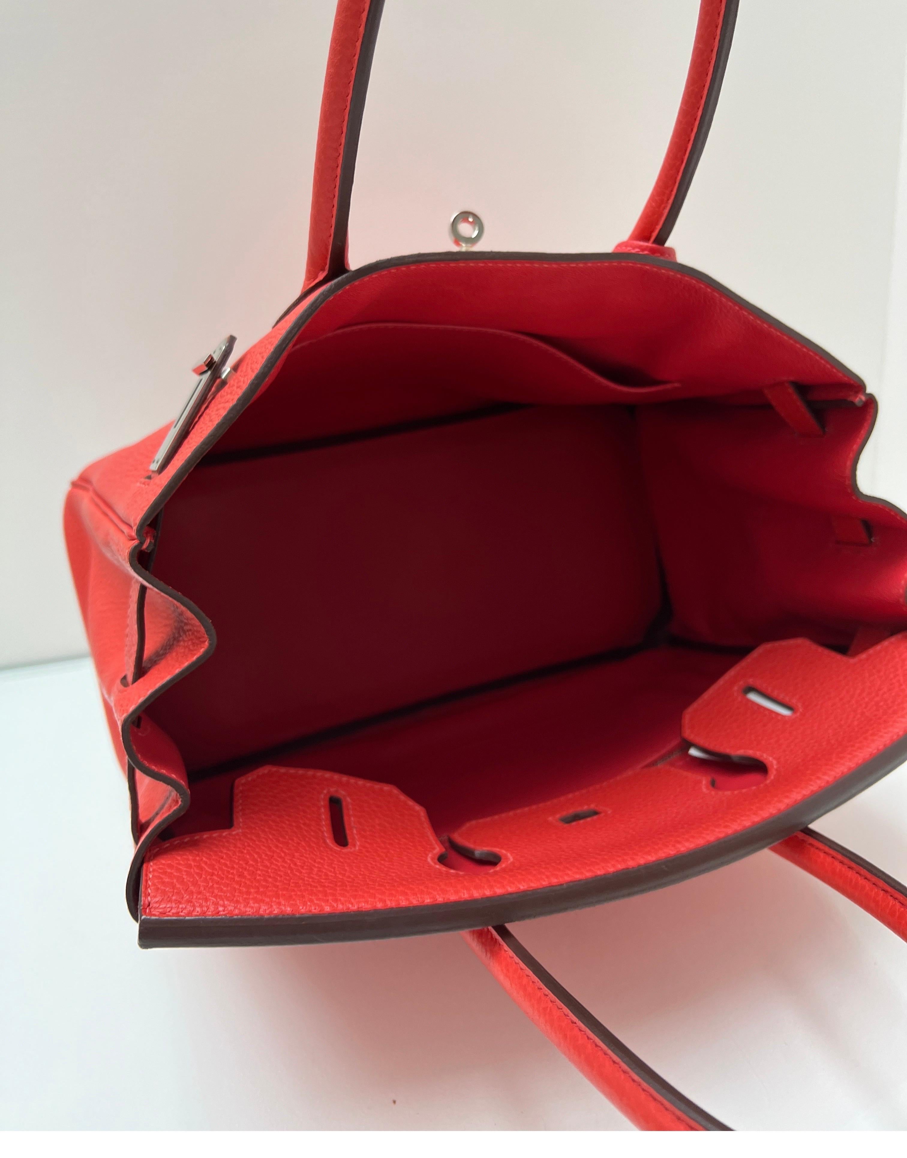 Hermes Rouge Casaque Birkin 35 Bag 7