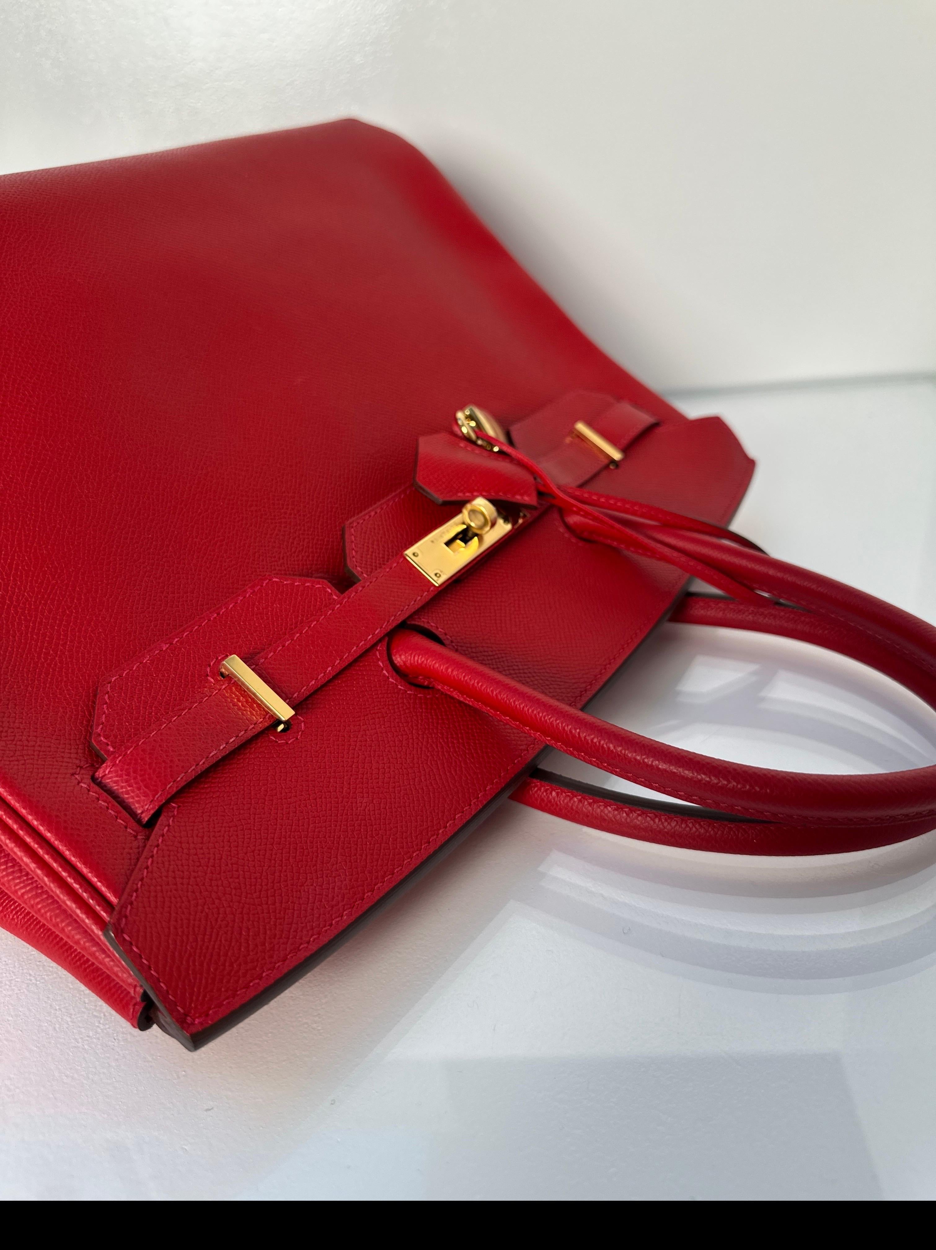 Hermes Rouge Casaque Birkin 35 Bag 7