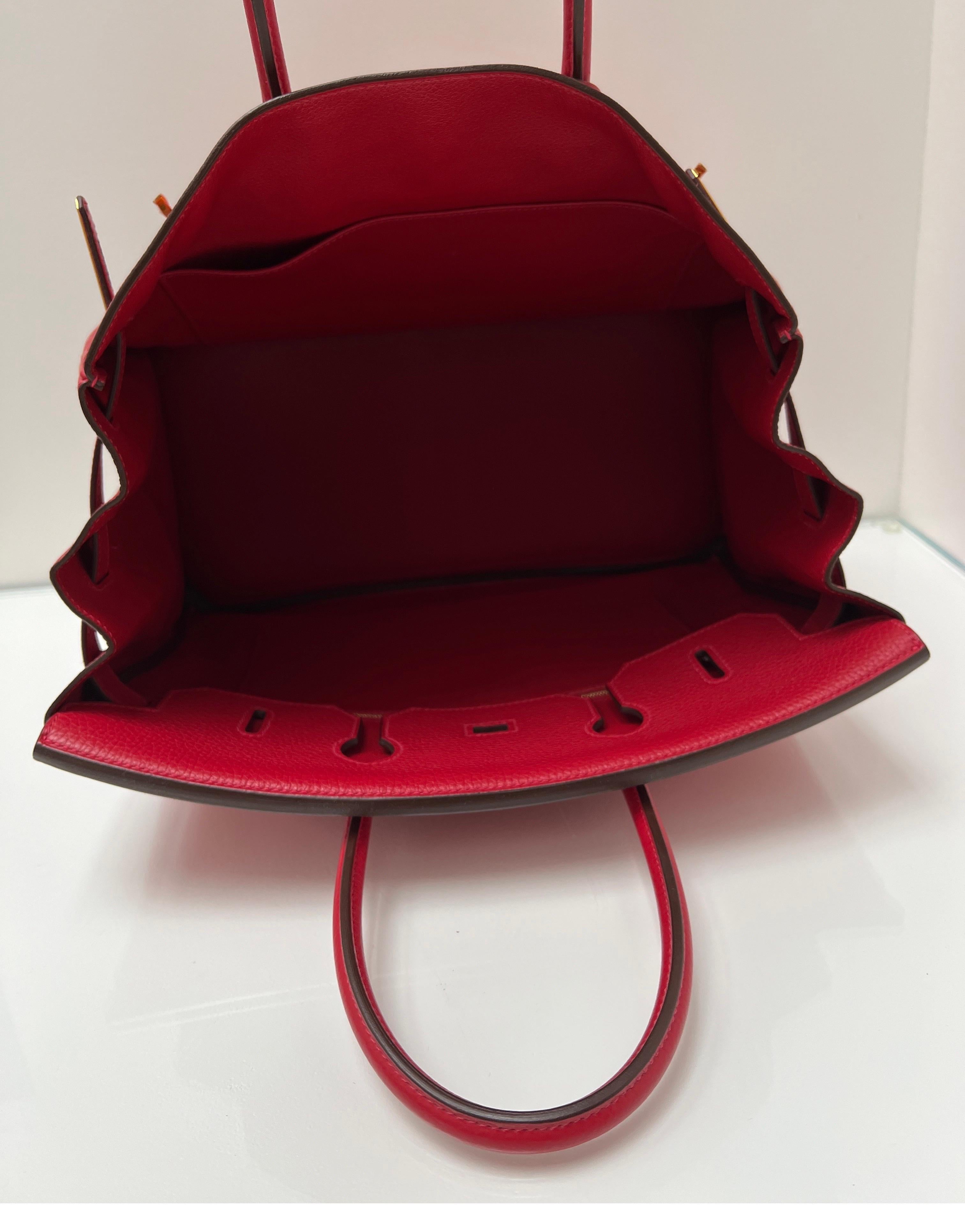 Hermes Rouge Casaque Birkin 35 Bag 8