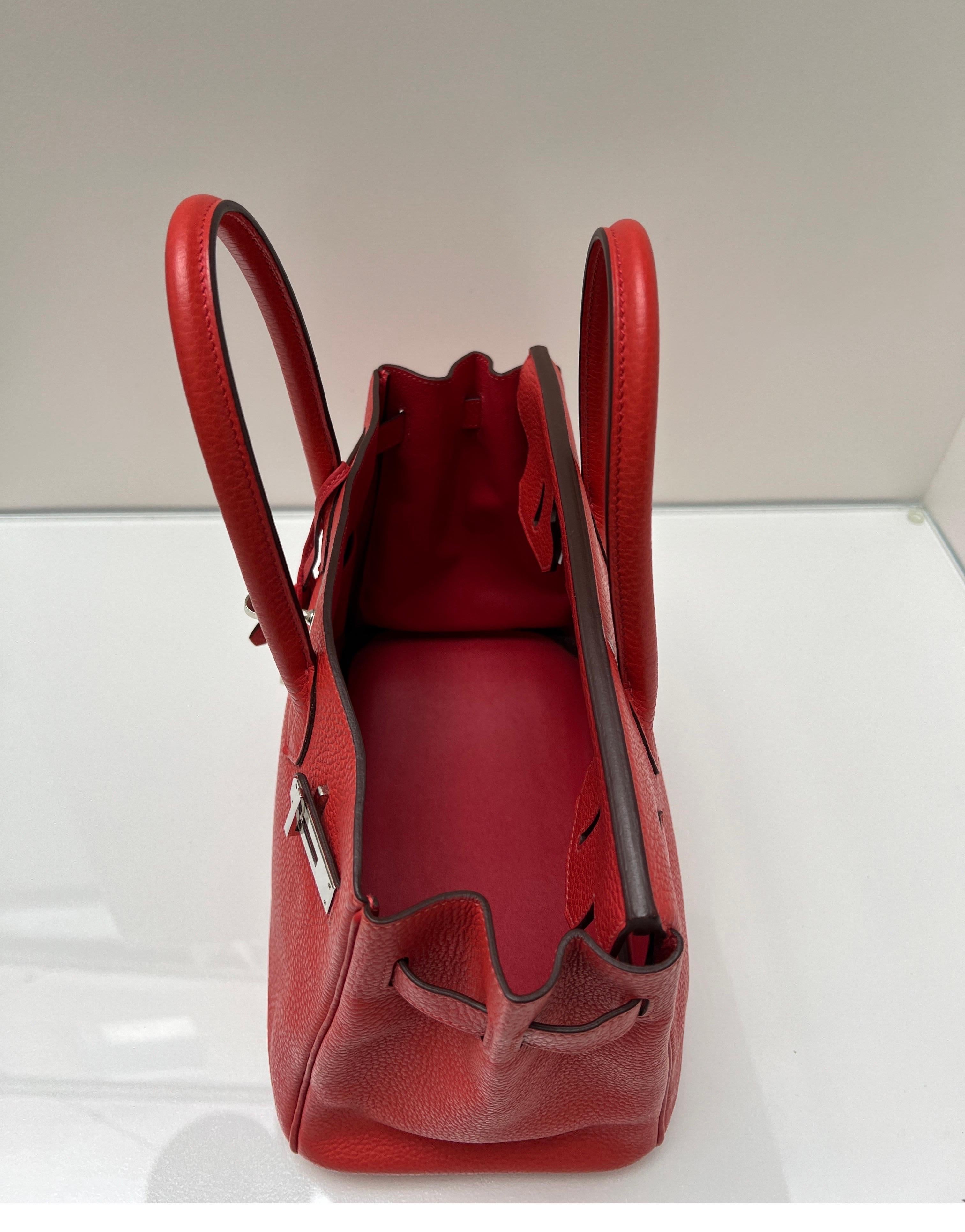 Hermes Rouge Casaque Birkin 35 Bag 8