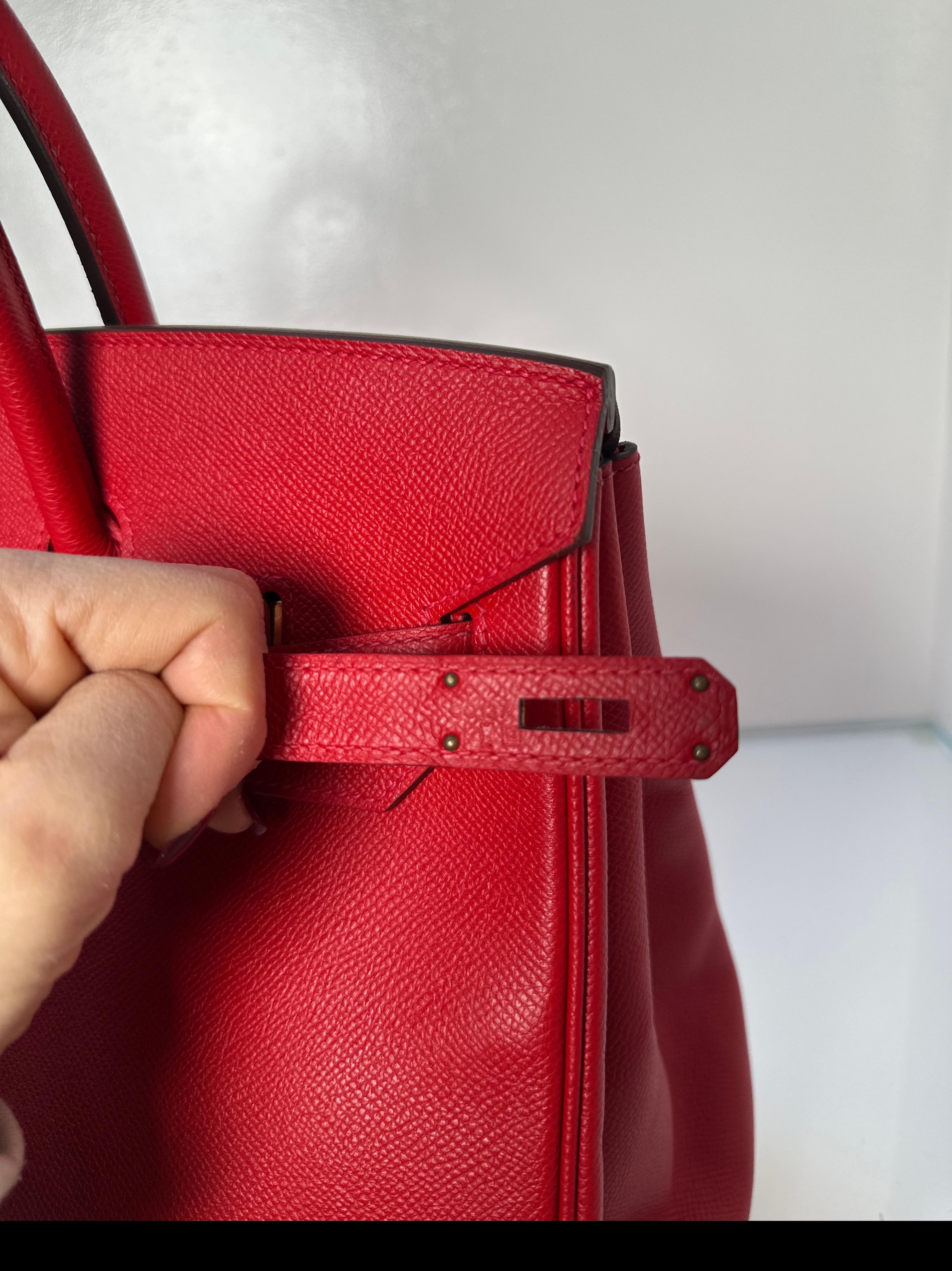 Hermes Rouge Casaque Birkin 35 Bag 8