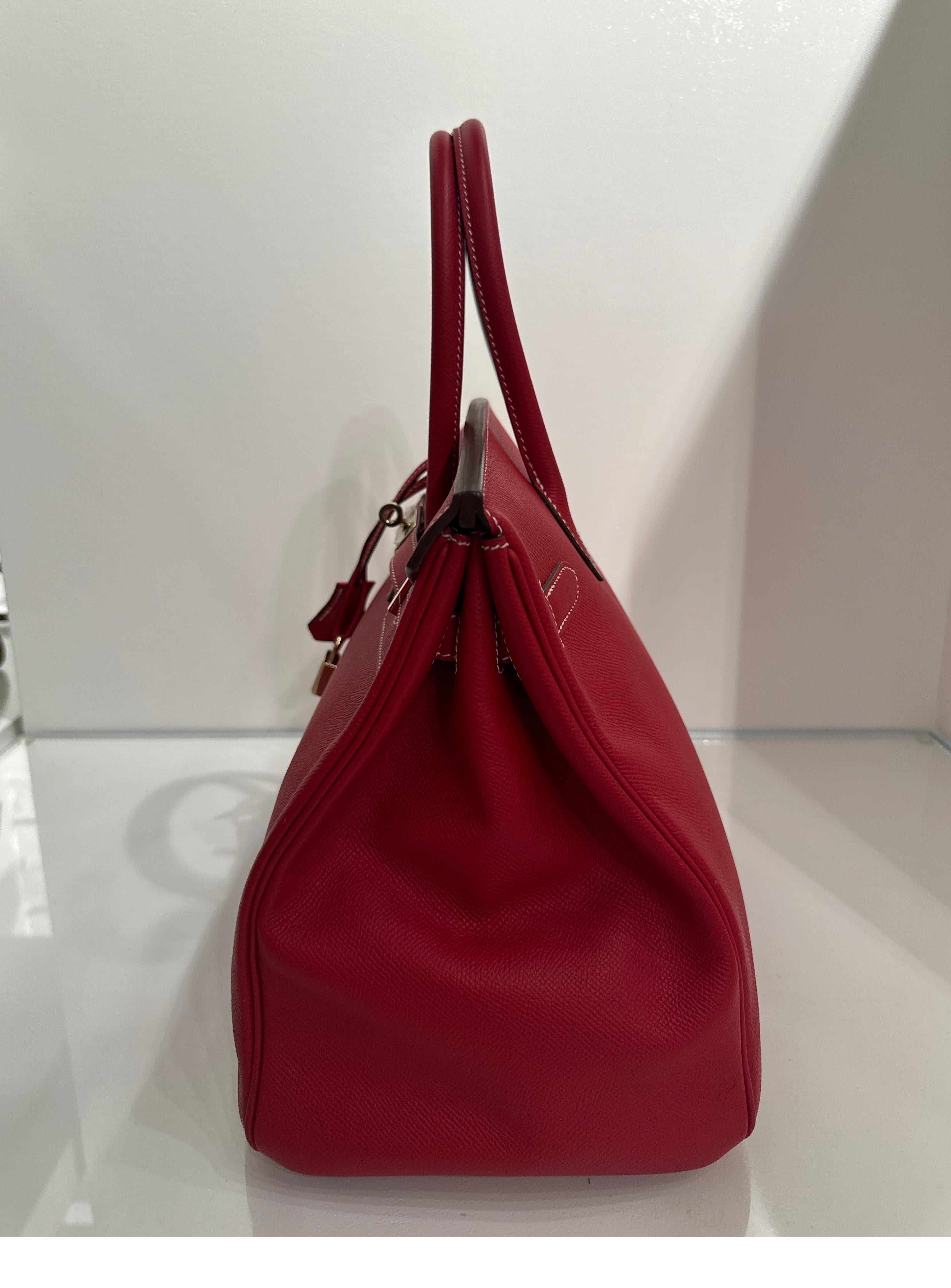Hermes Rouge Casaque Birkin 35 Bag 9