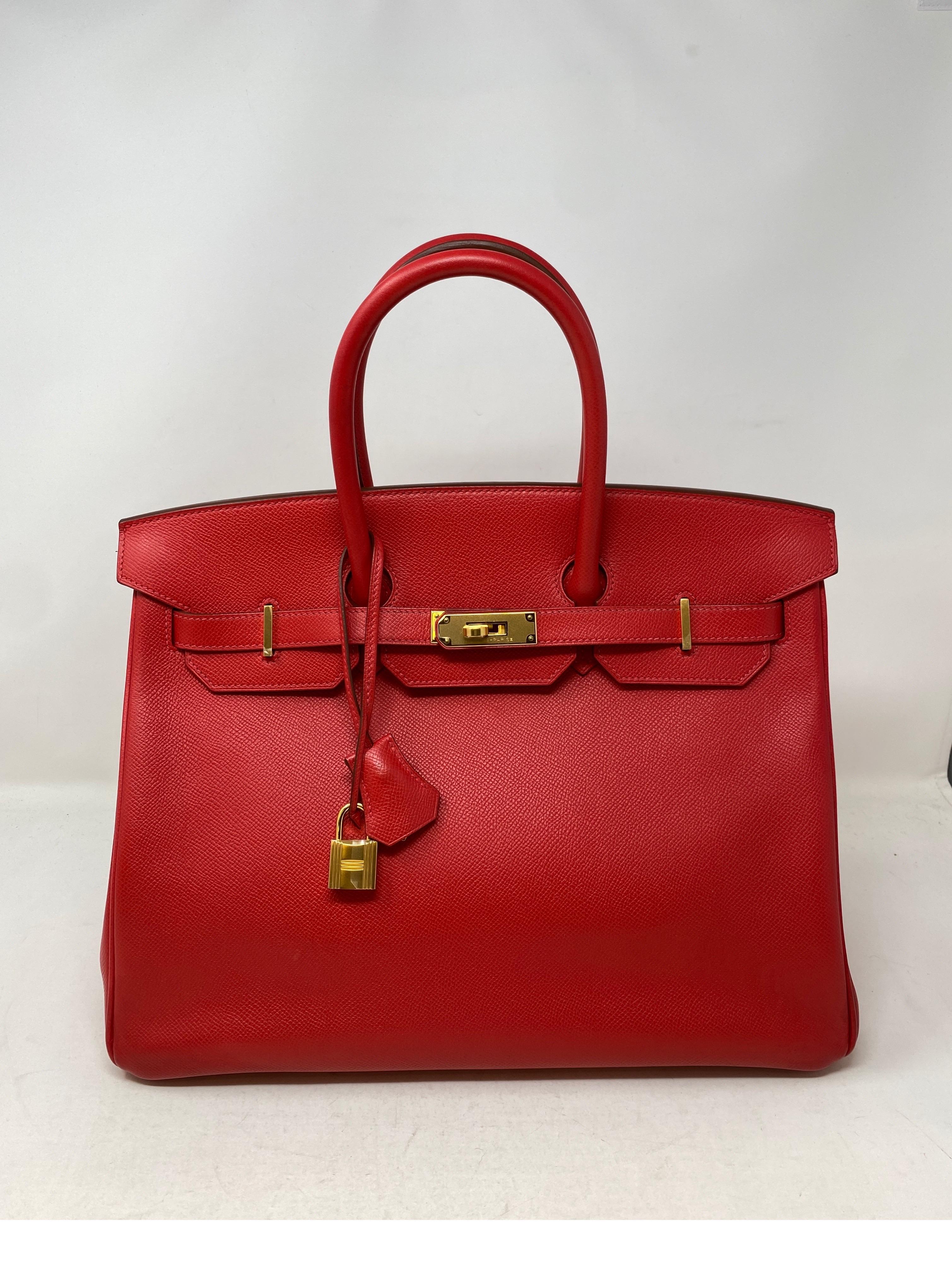 Hermes Rouge Casaque Birkin 35 Bag 6