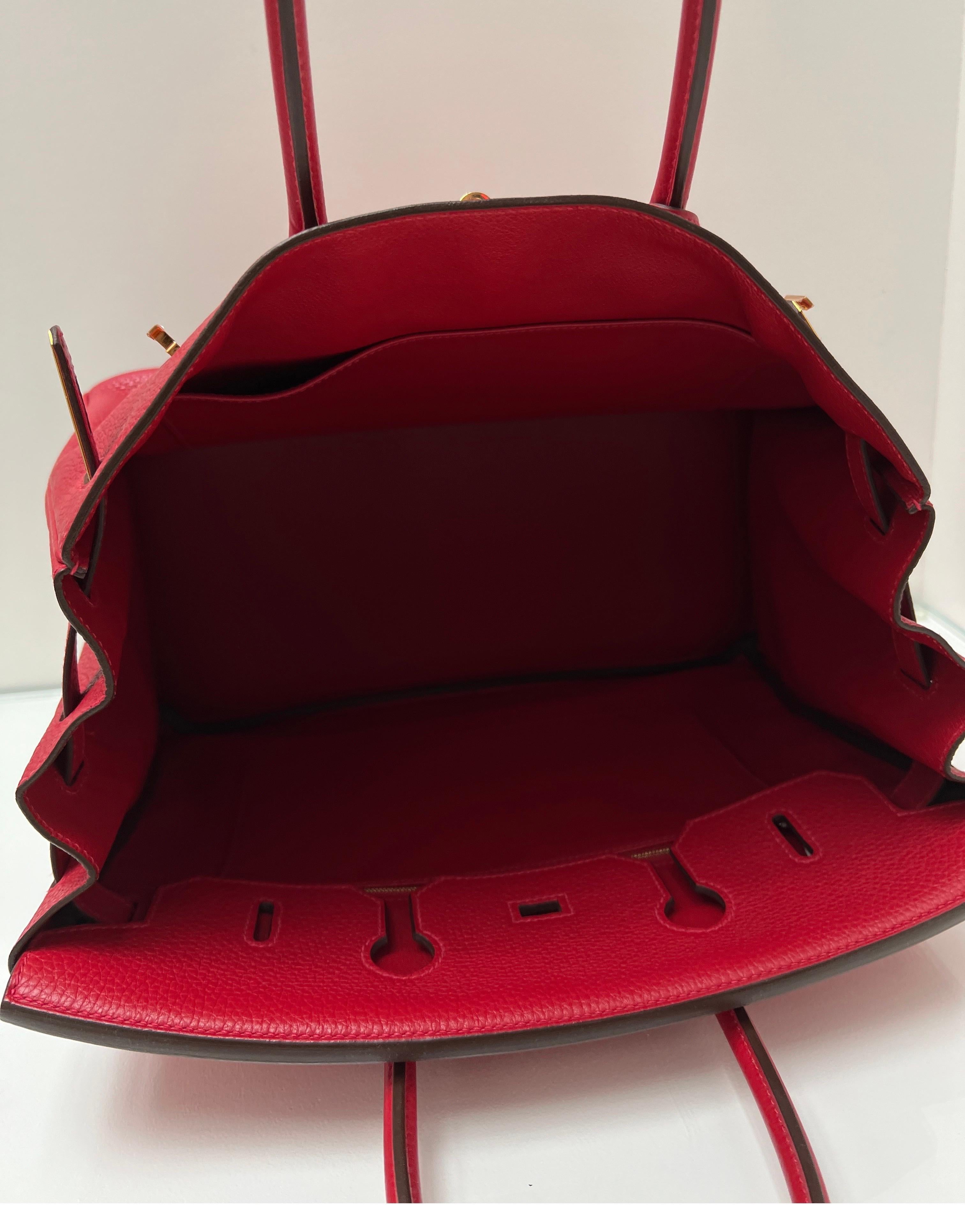 Hermes Rouge Casaque Birkin 35 Bag 9