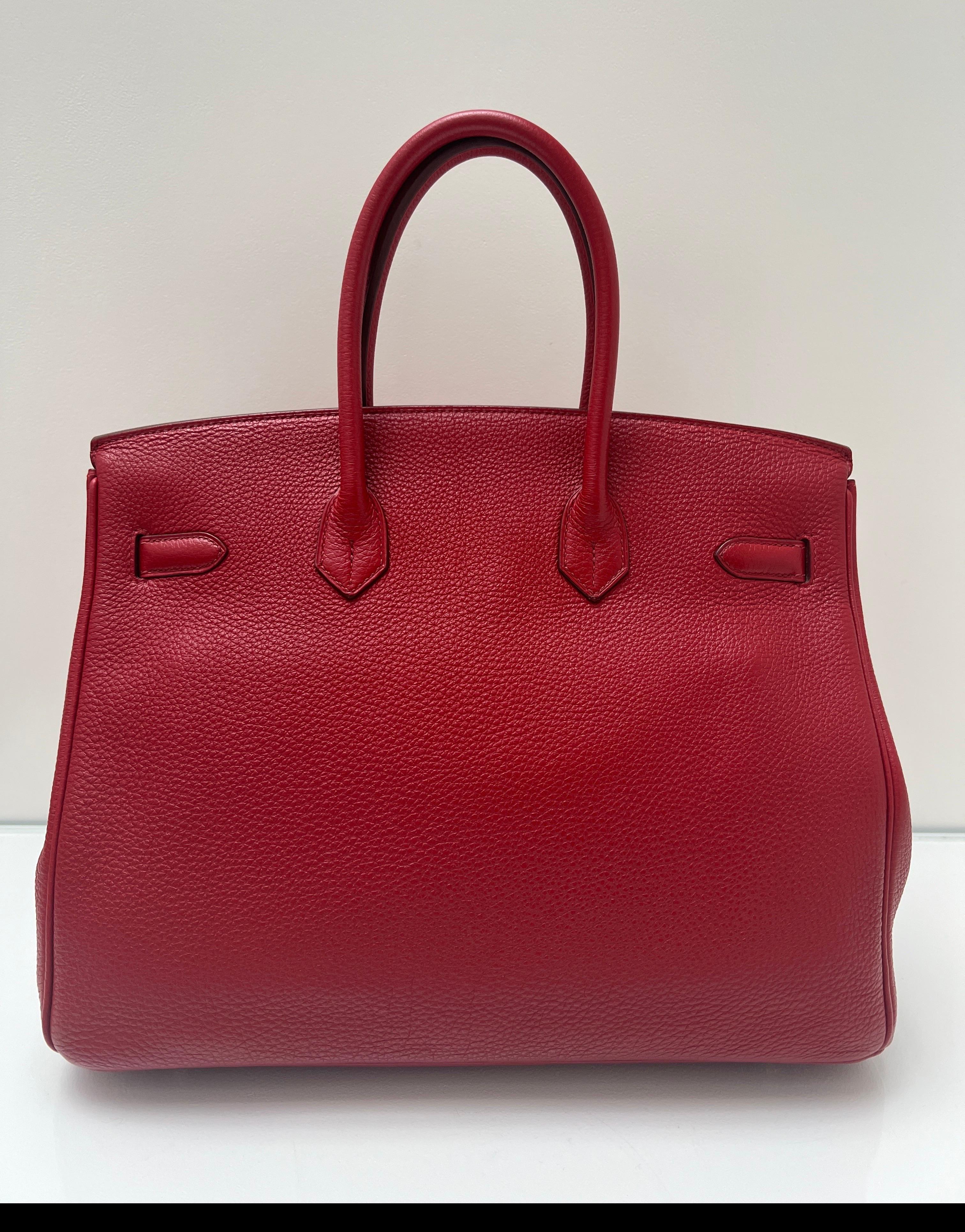 Hermes Rouge Casaque Birkin 35 Bag For Sale 9