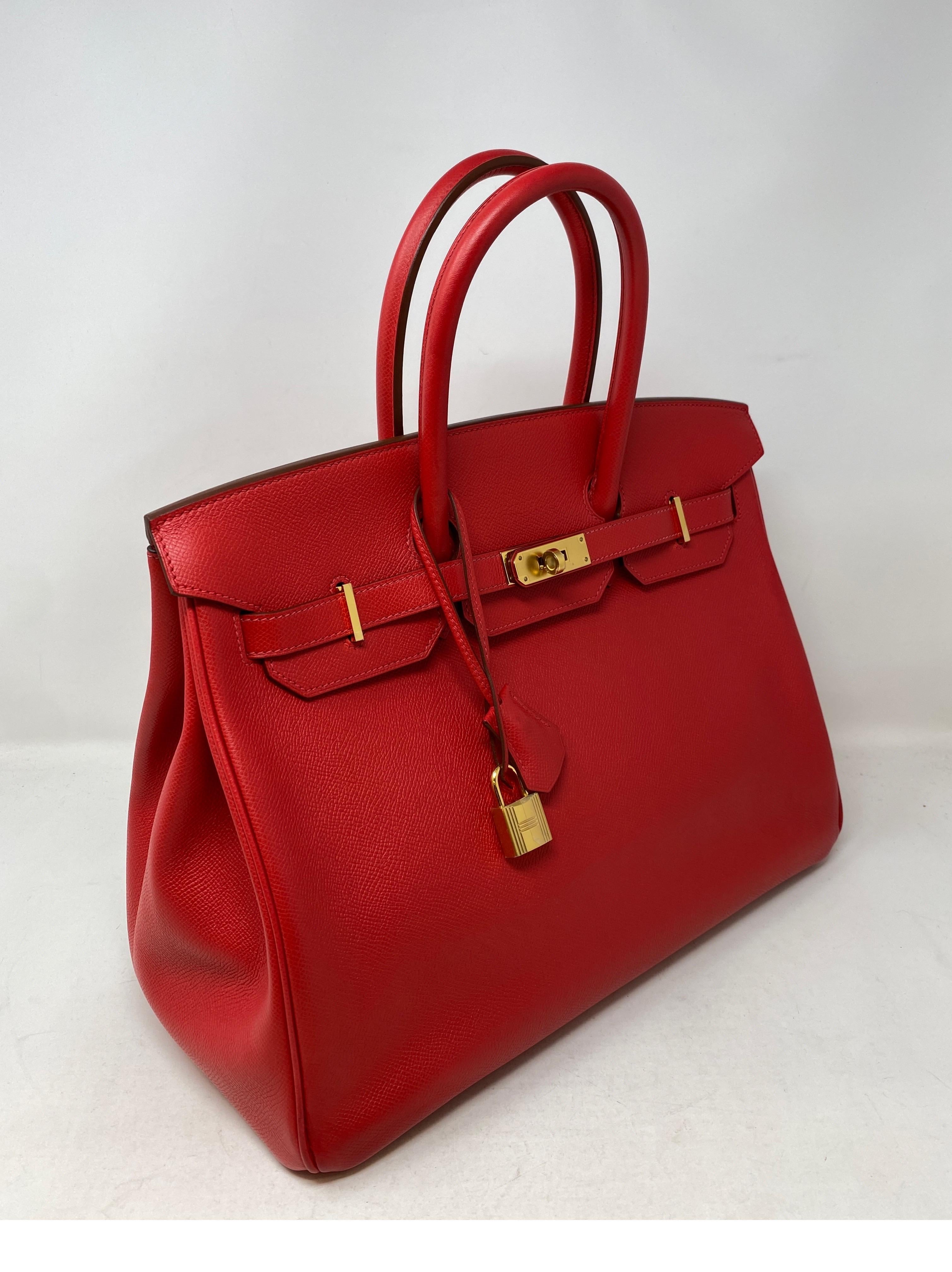 Hermes Rouge Casaque Birkin 35 Bag 7