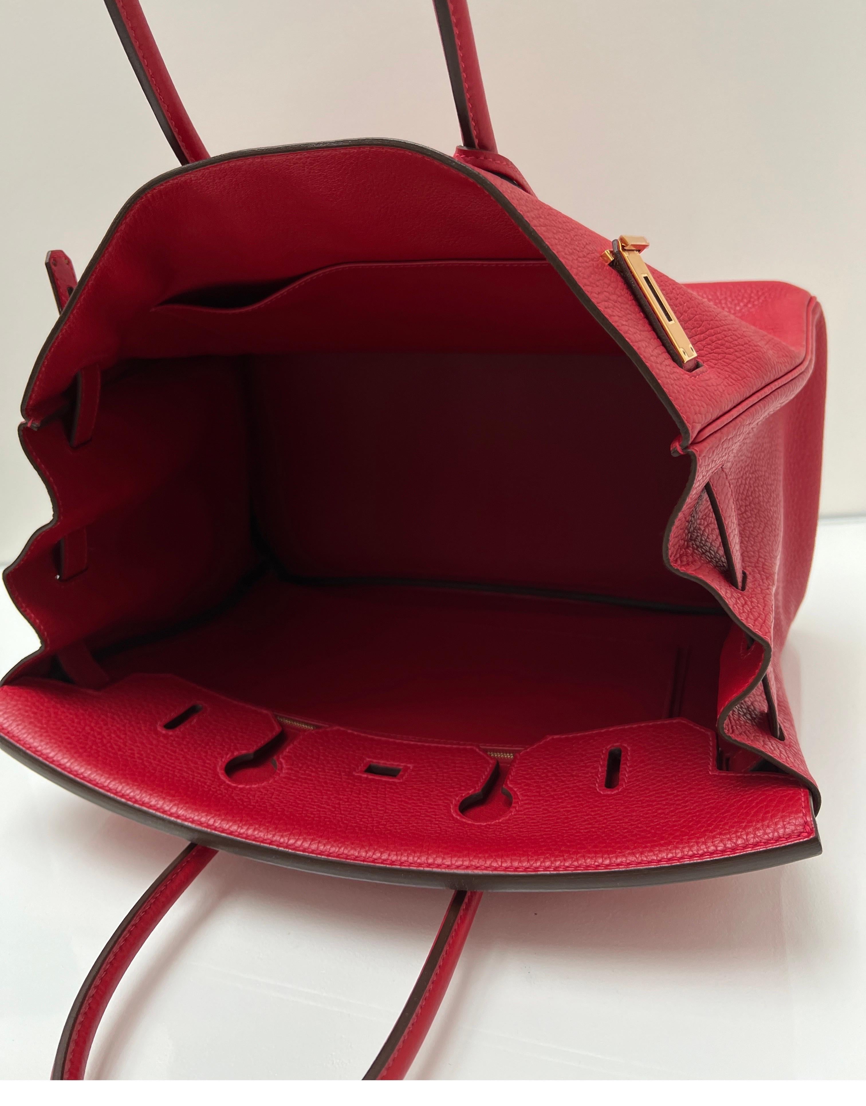 Hermes Rouge Casaque Birkin 35 Bag 10