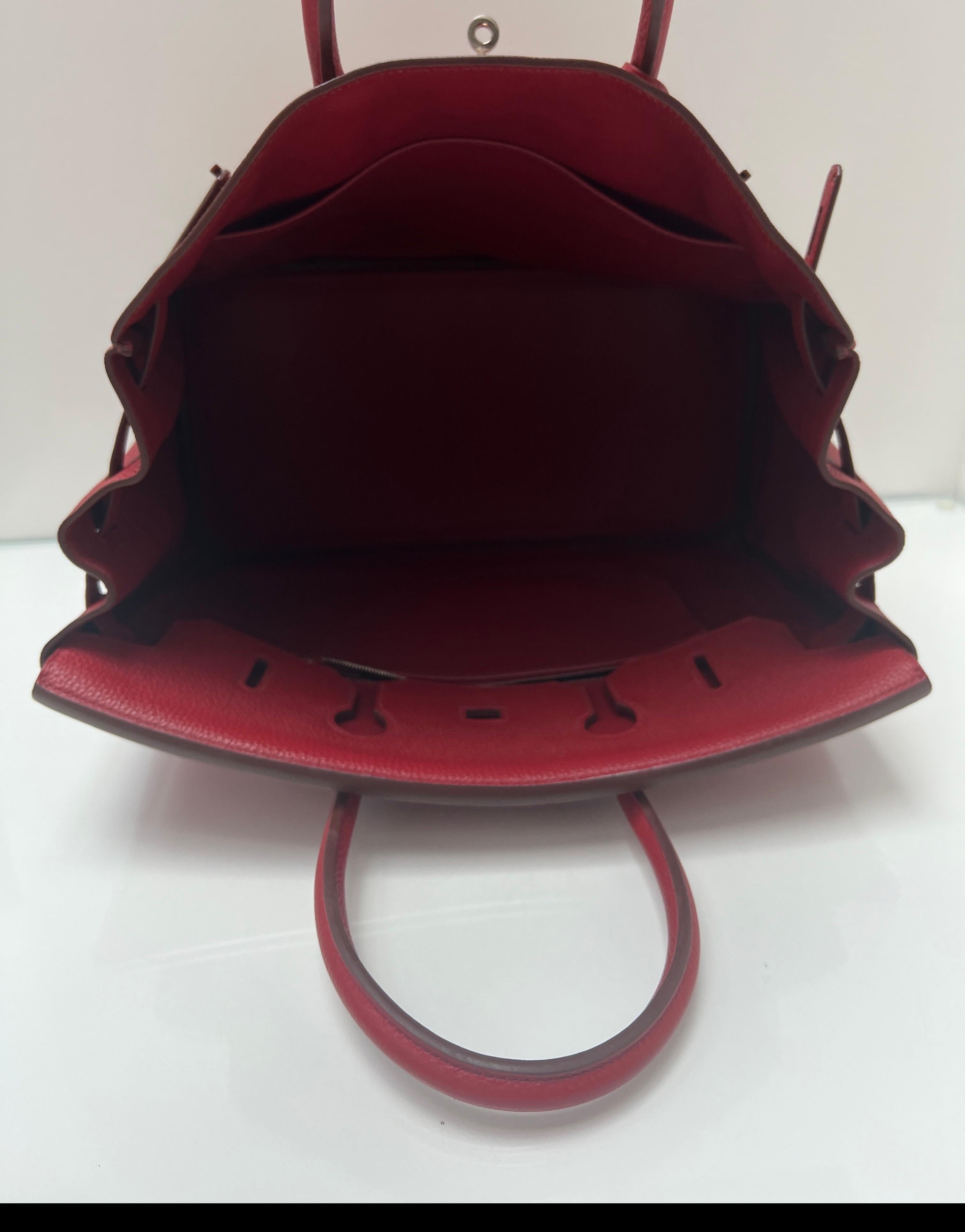 Hermes Rouge Casaque Birkin 35 Bag For Sale 10