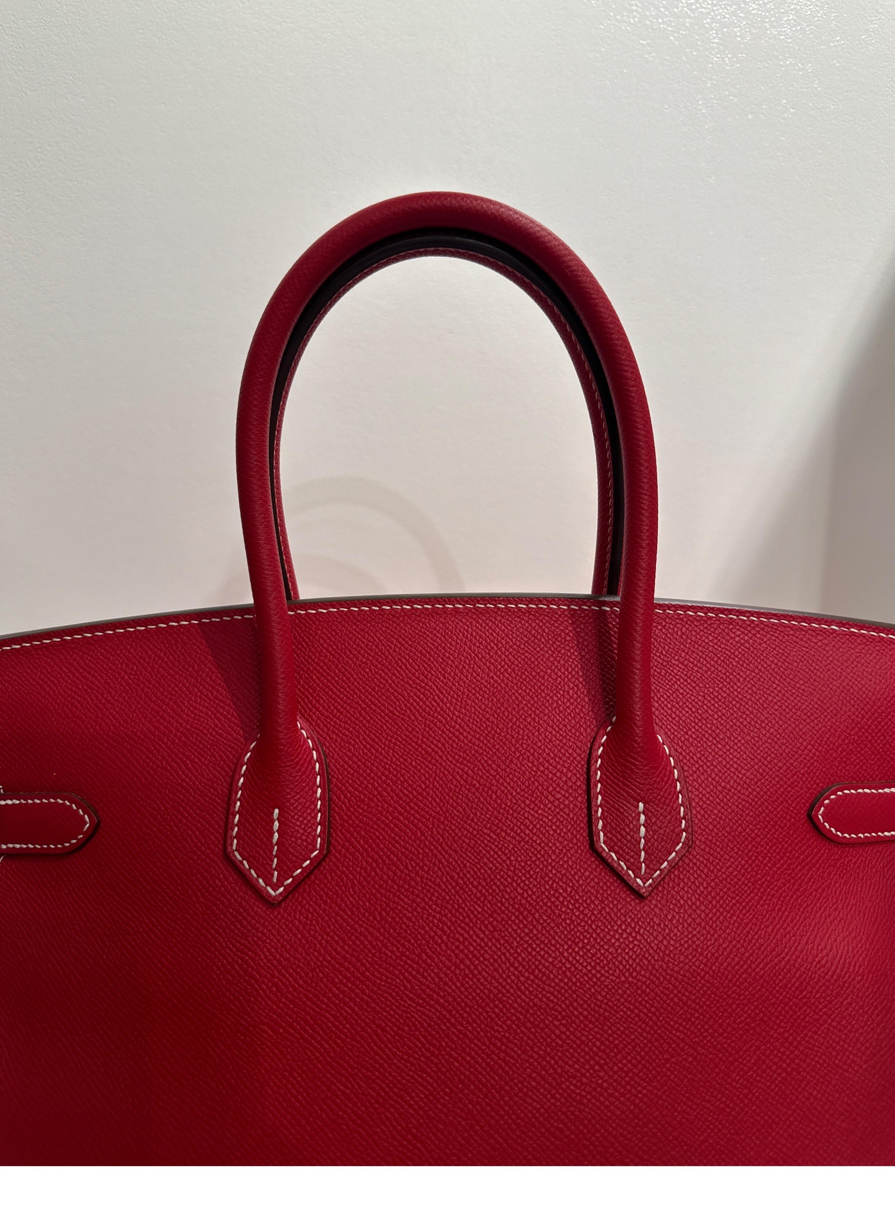 Hermes Rouge Casaque Birkin 35 Bag 11
