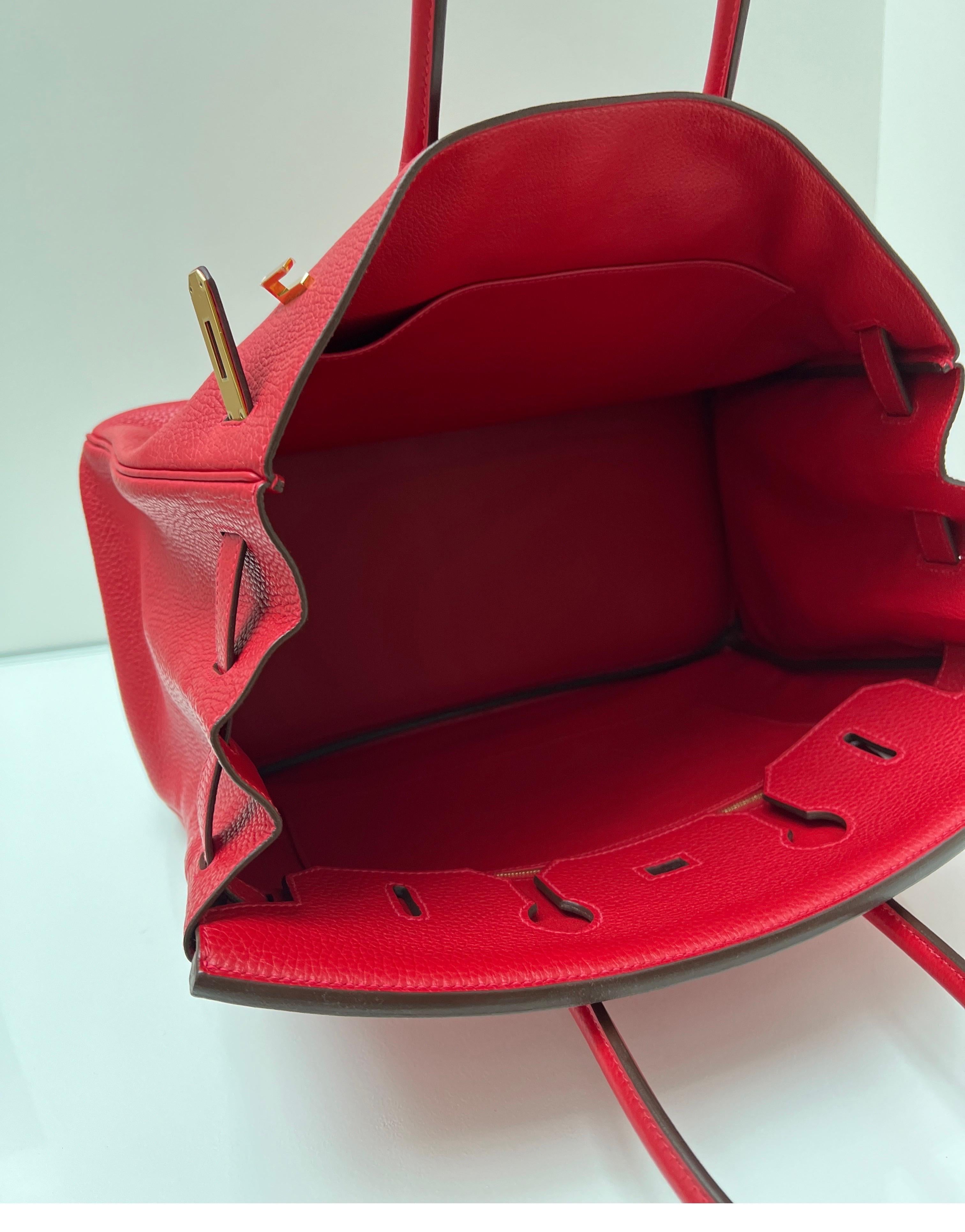 Hermes Rouge Casaque Birkin 35 Bag 11