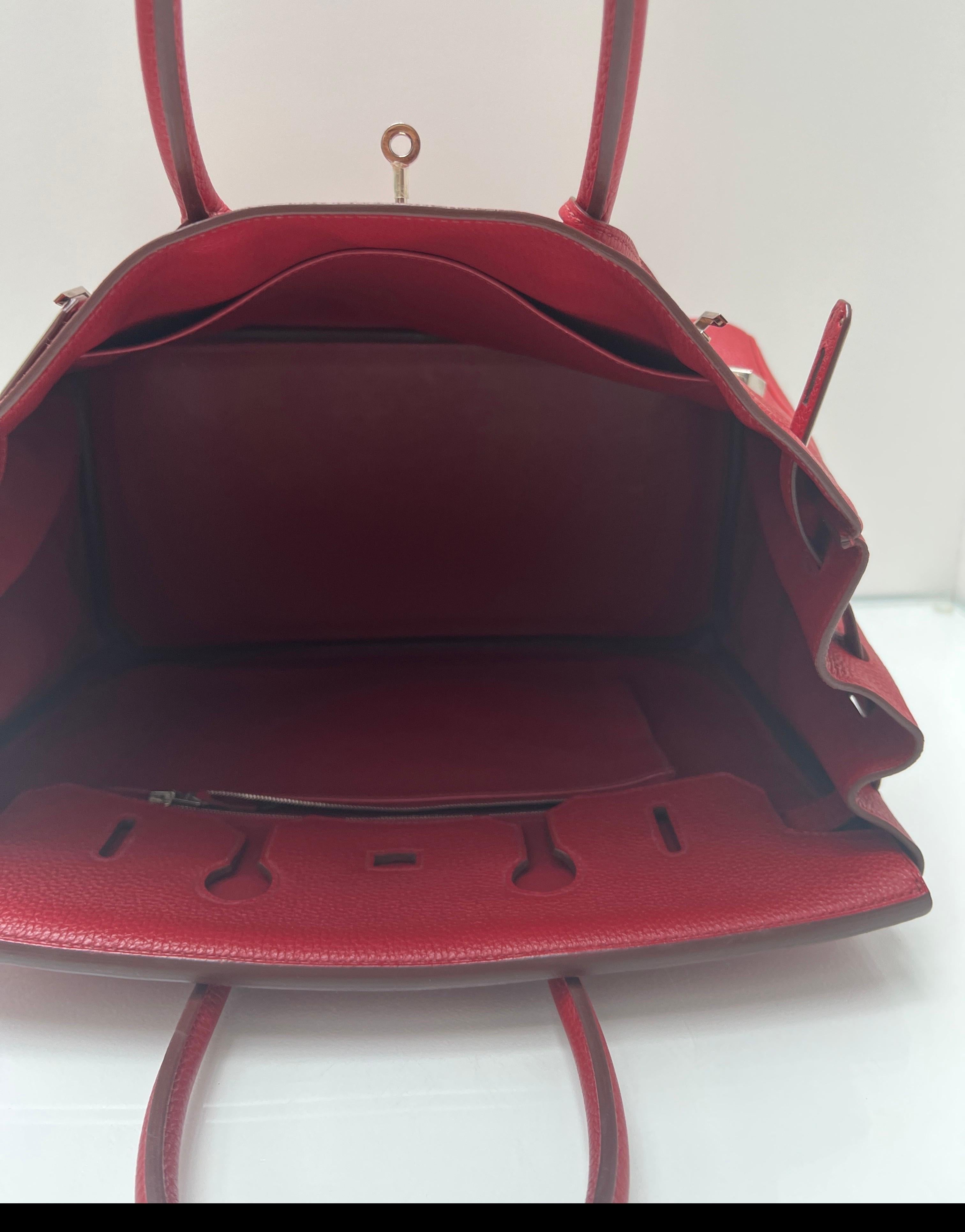 Hermes Rouge Casaque Birkin 35 Bag For Sale 11