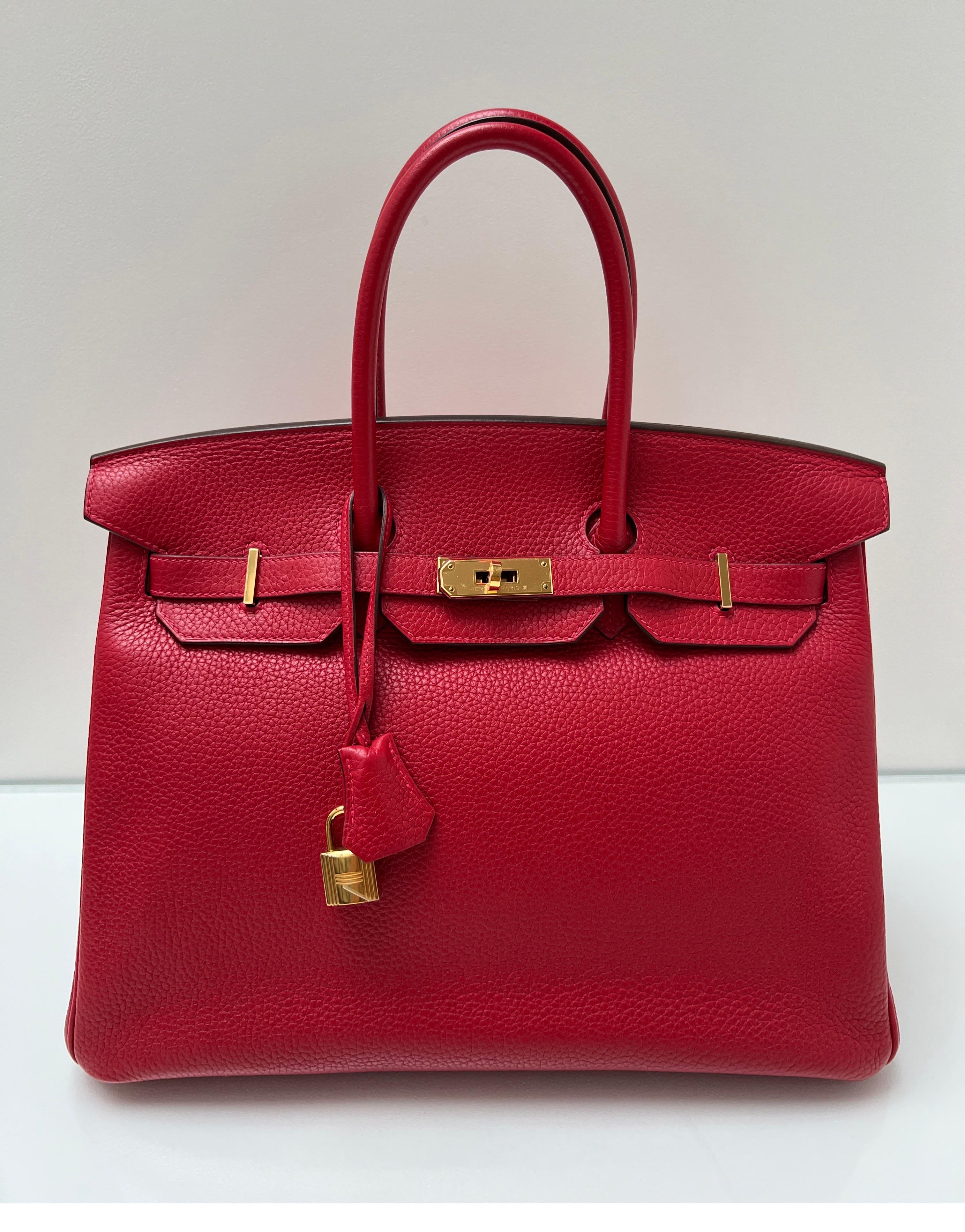 Hermes Rouge Casaque Birkin 35 Bag 12