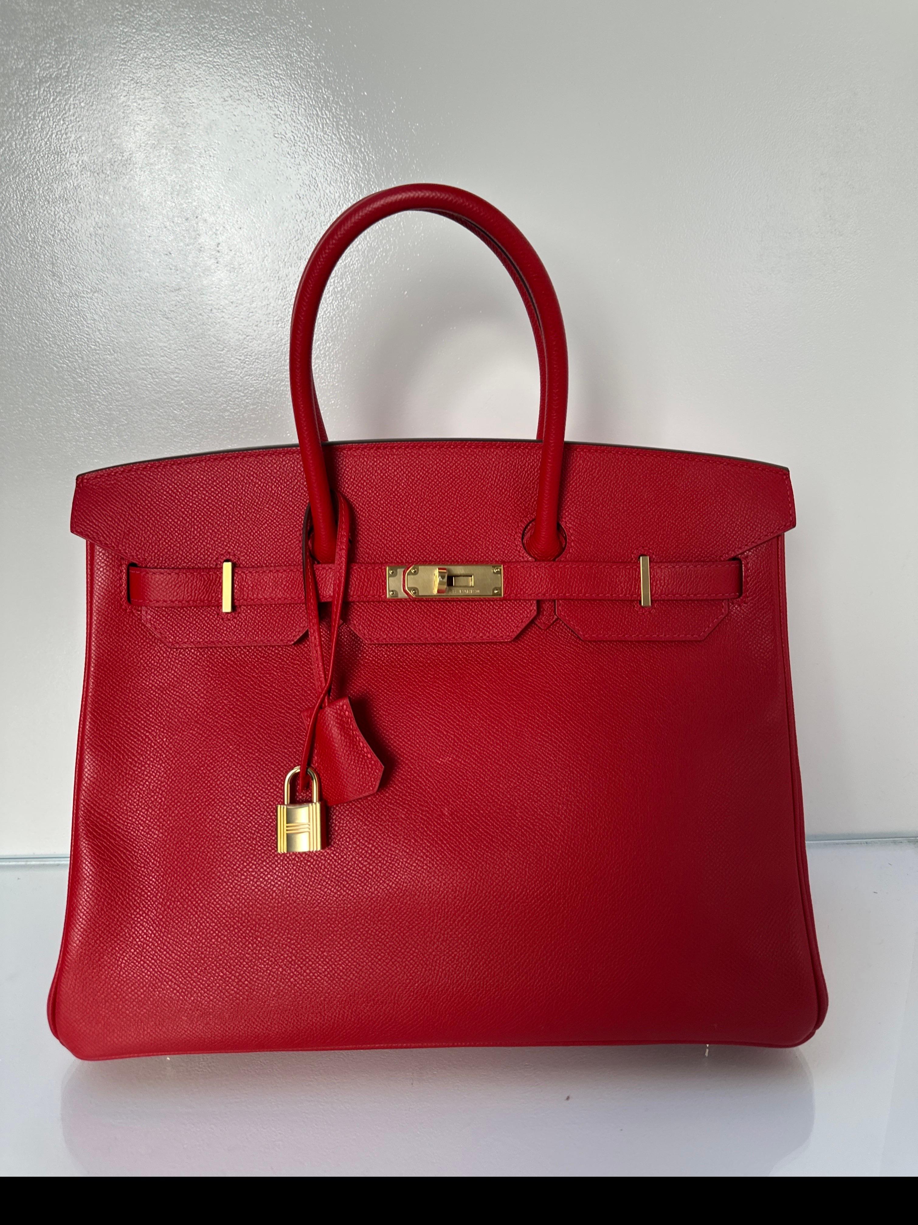 Hermes Rouge Casaque Birkin 35 Bag 12
