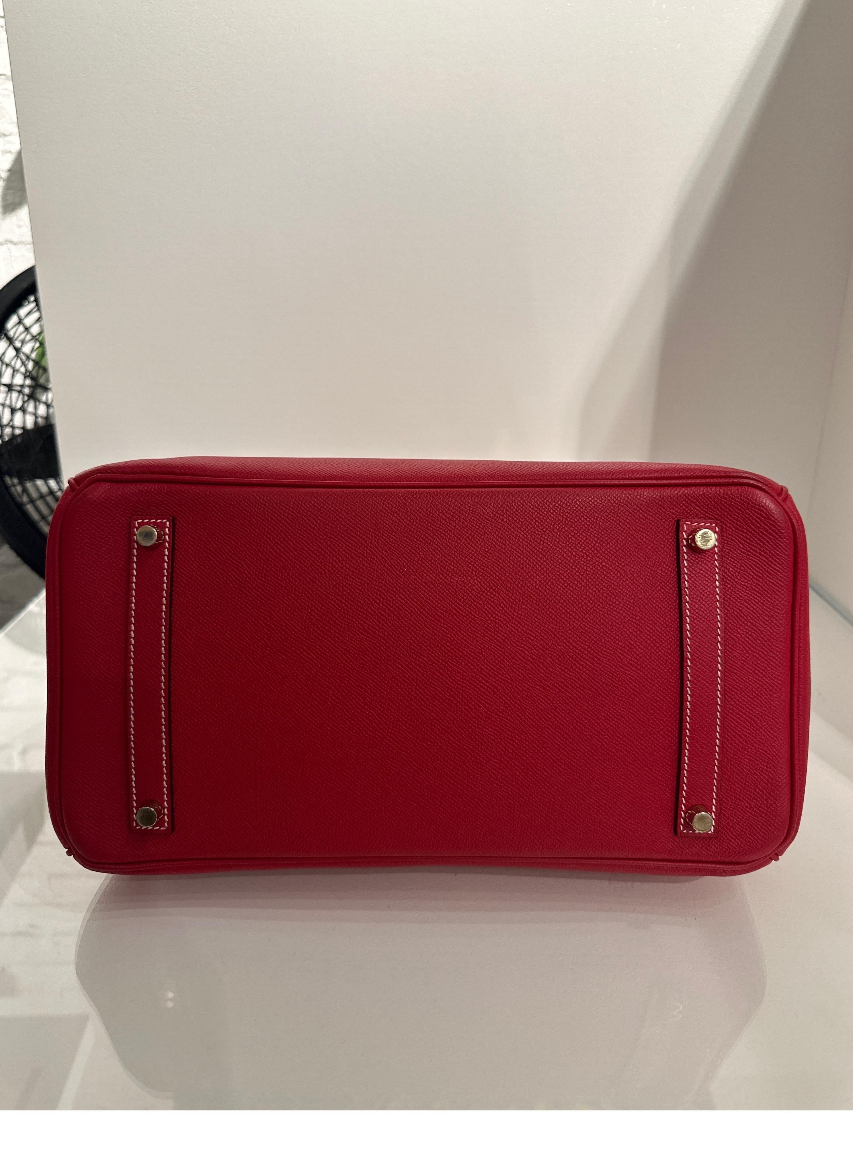 Hermes Rouge Casaque Birkin 35 Bag 13