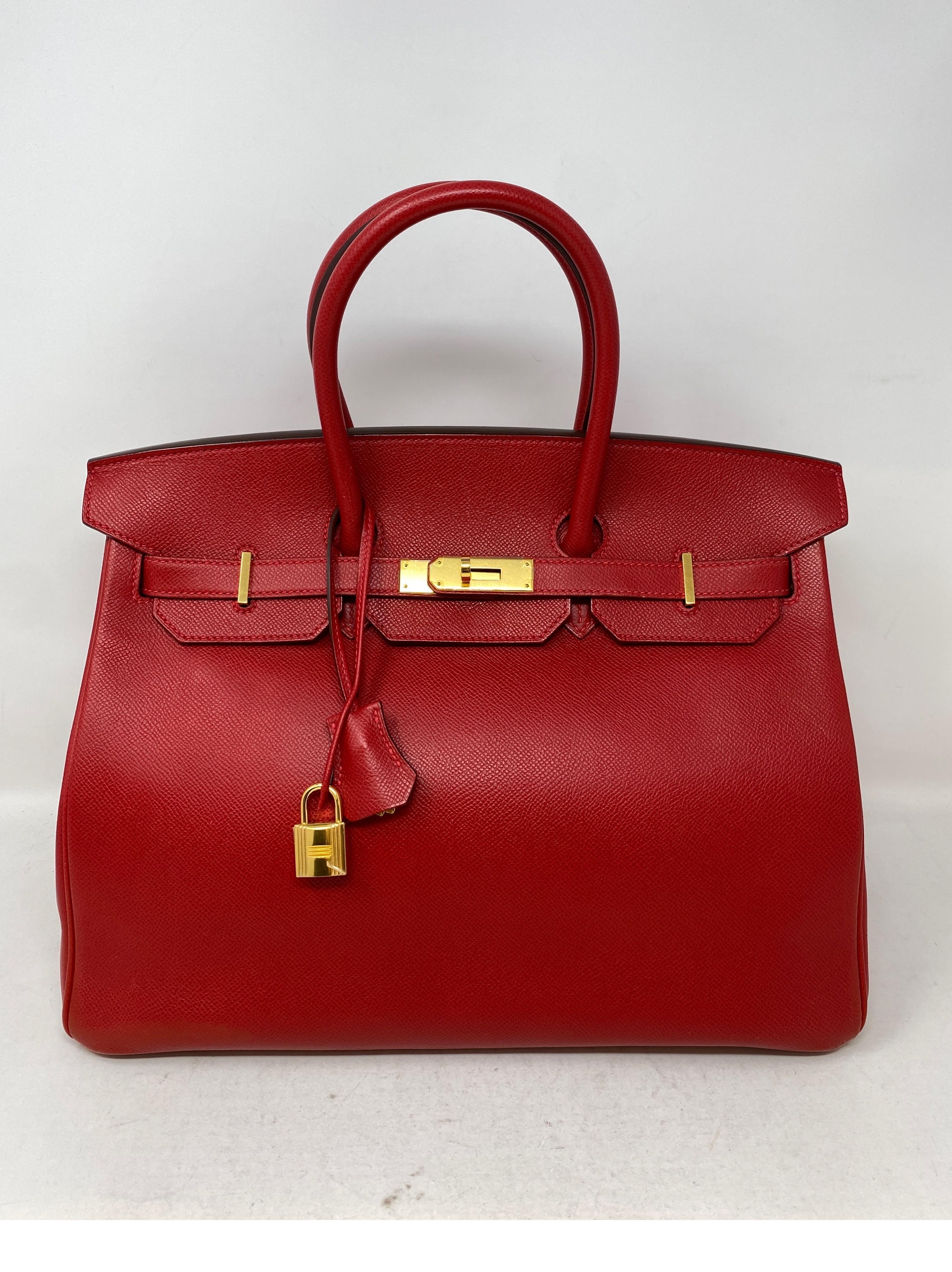 Hermes Rouge Casaque Birkin 35 Bag 12