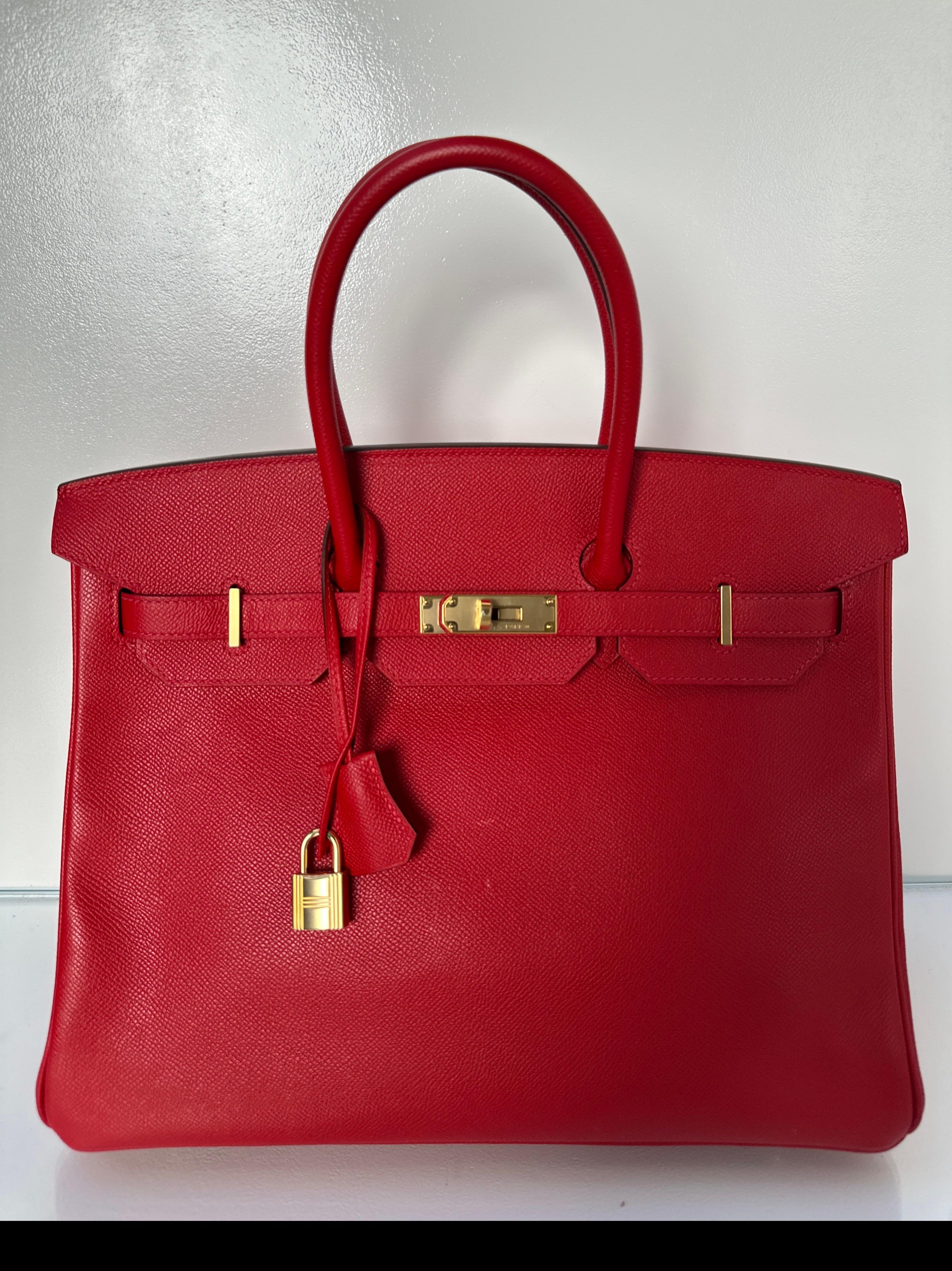 Hermes Rouge Casaque Birkin 35 Bag 13