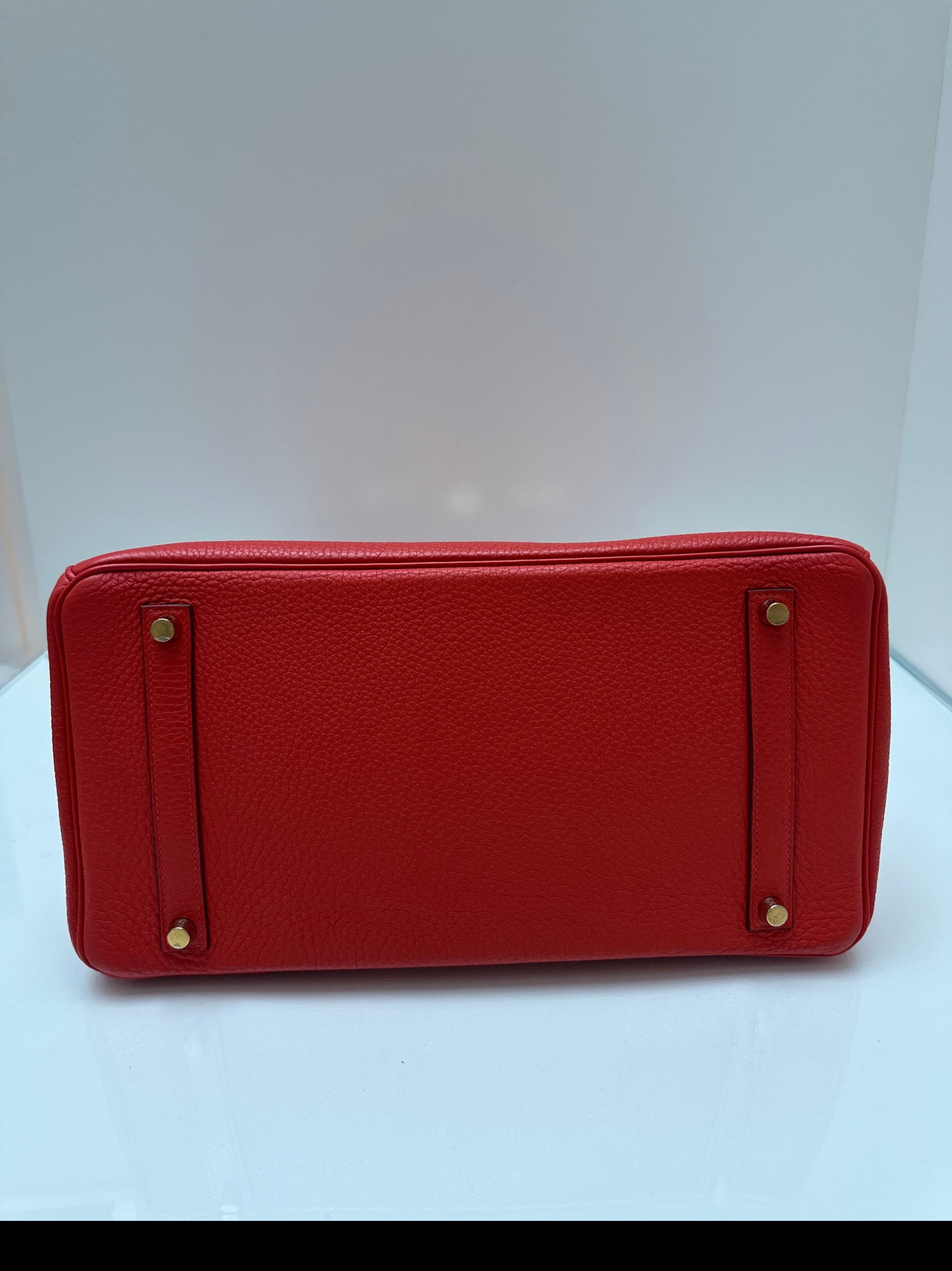 Hermes Rouge Pivoine Birkin 35 Bag 13