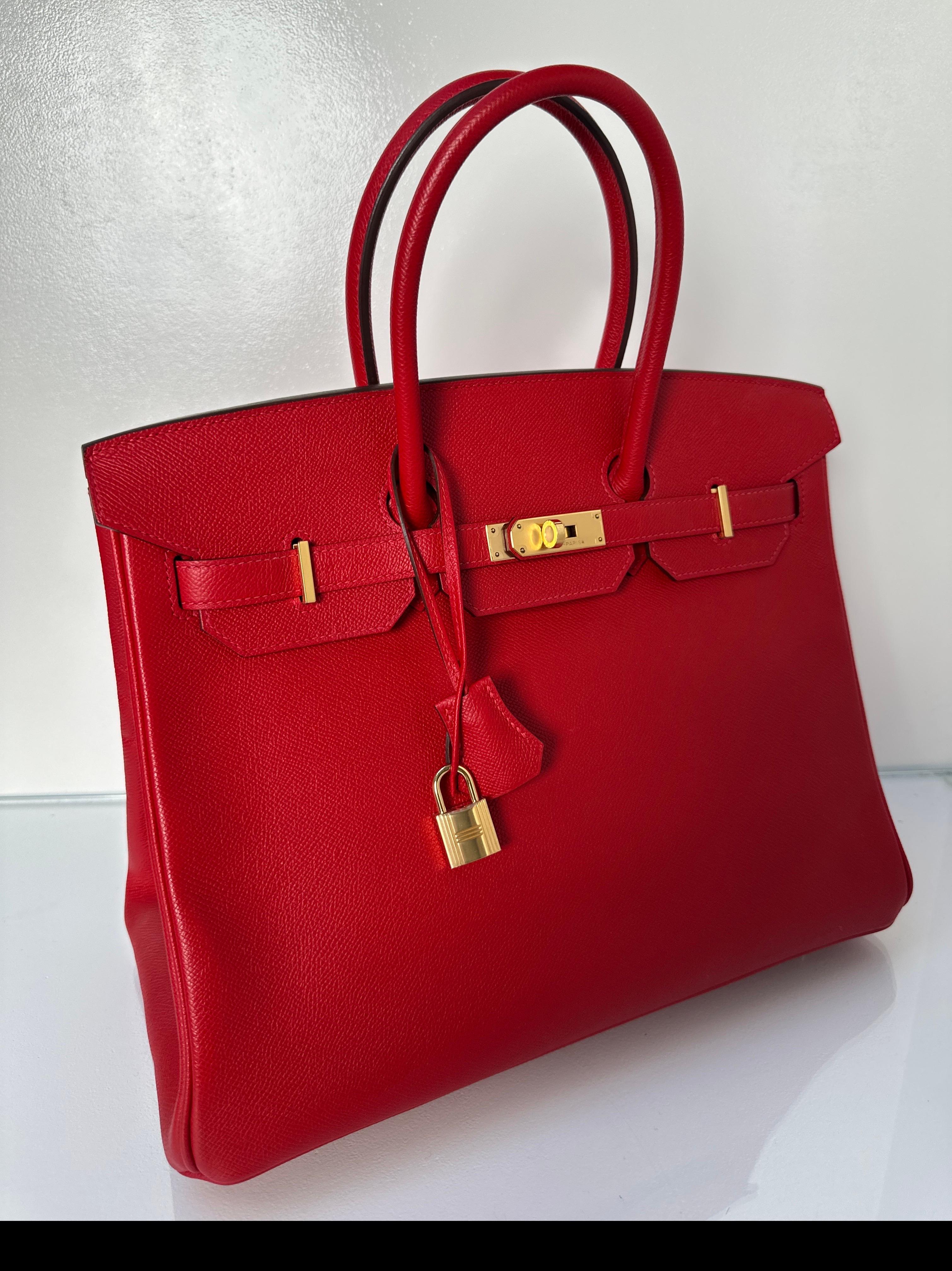 Hermes Rouge Casaque Birkin 35 Bag 14