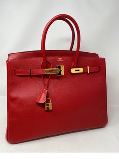 Hermes Rouge Casaque Birkin 35 Bag
