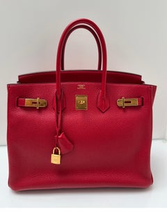 Hermes Rouge Casaque Birkin 35 Bag