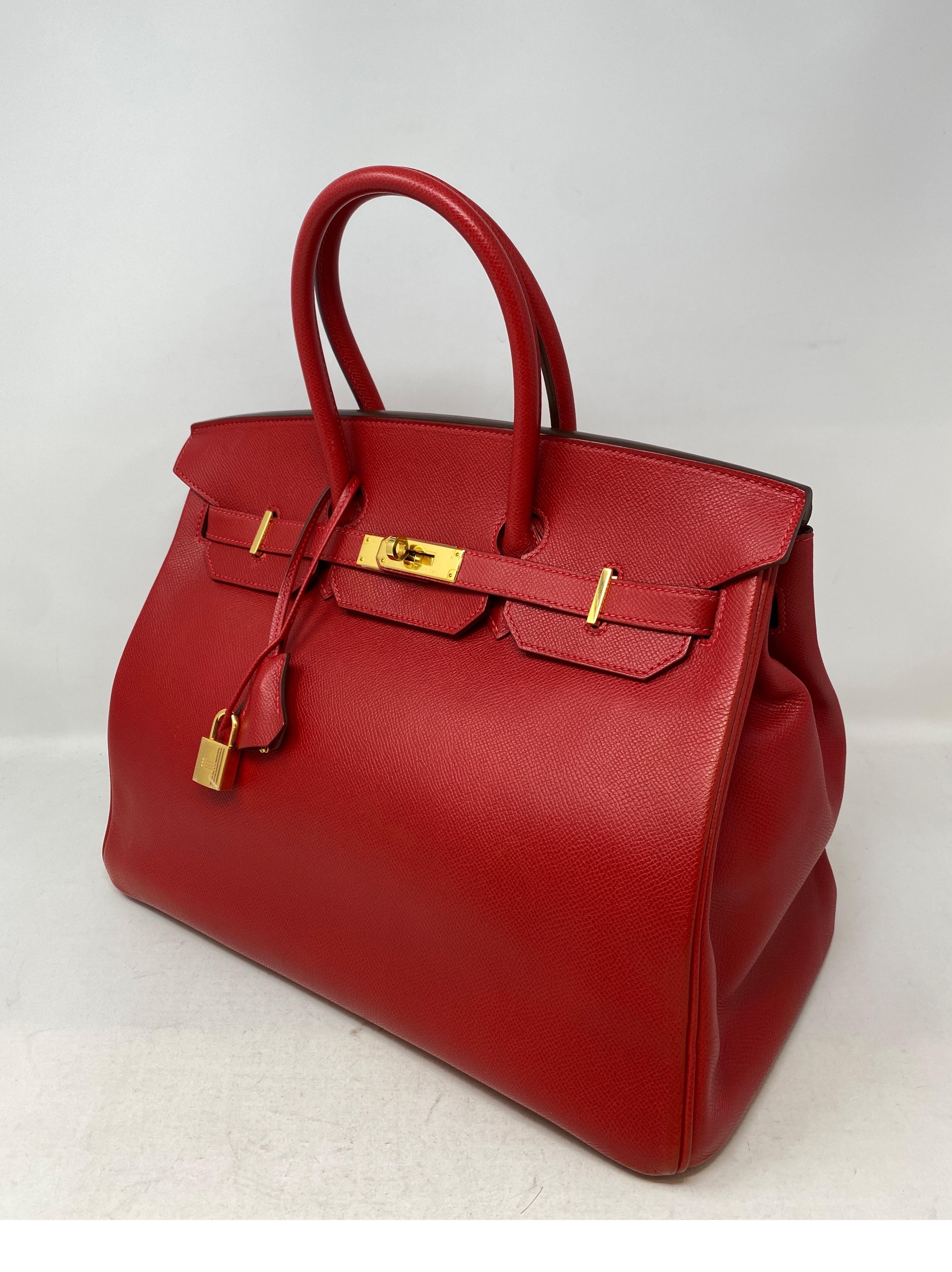 Hermes Rouge Casaque Birkin 35 Bag 14