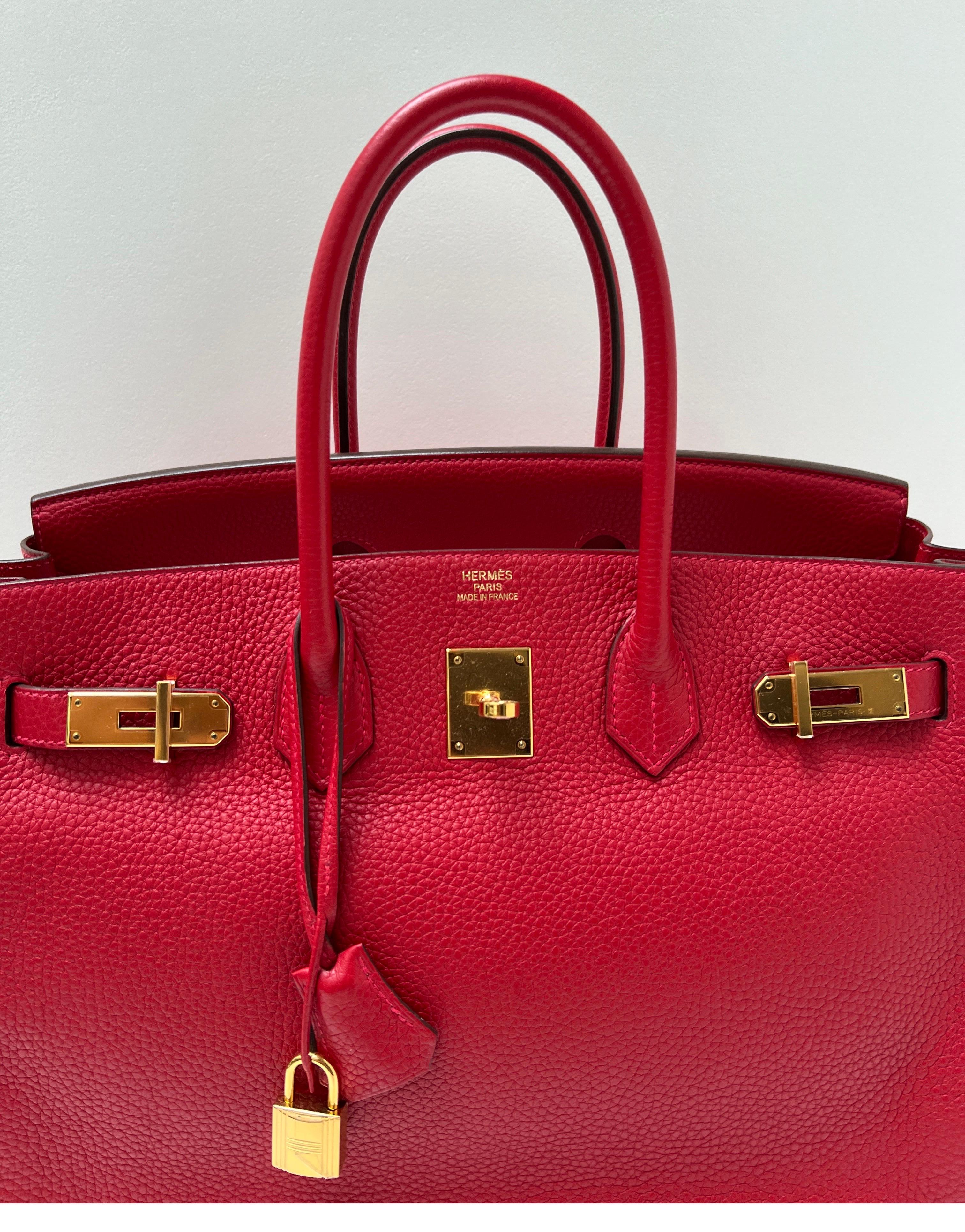 Red Hermes Rouge Casaque Birkin 35 Bag