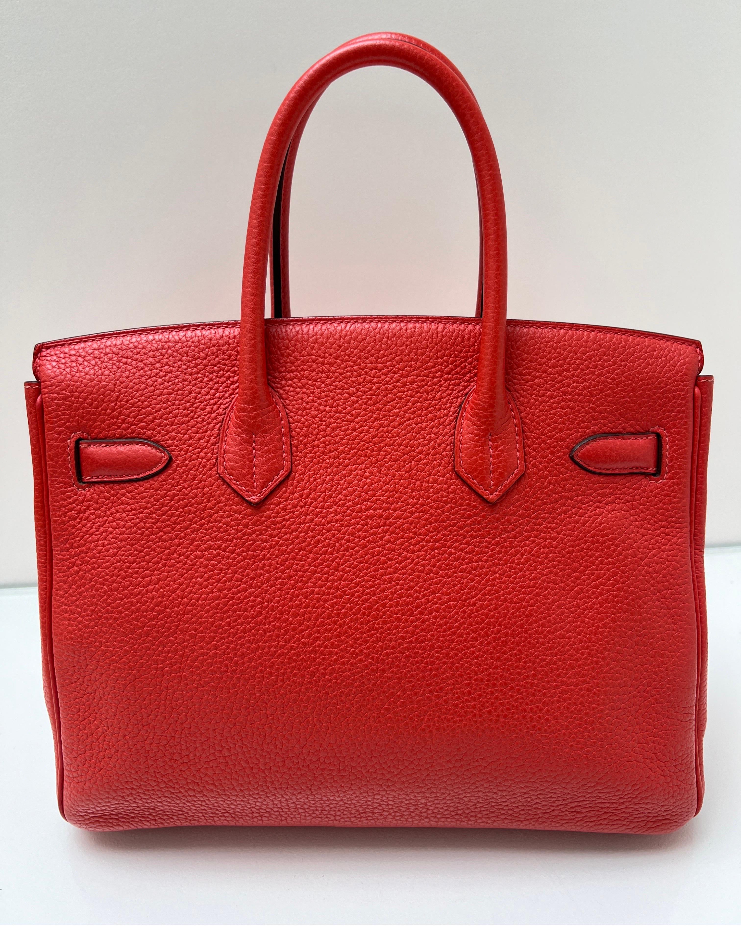 Hermes Rouge Casaque Birkin 35 Bag In Excellent Condition In Athens, GA
