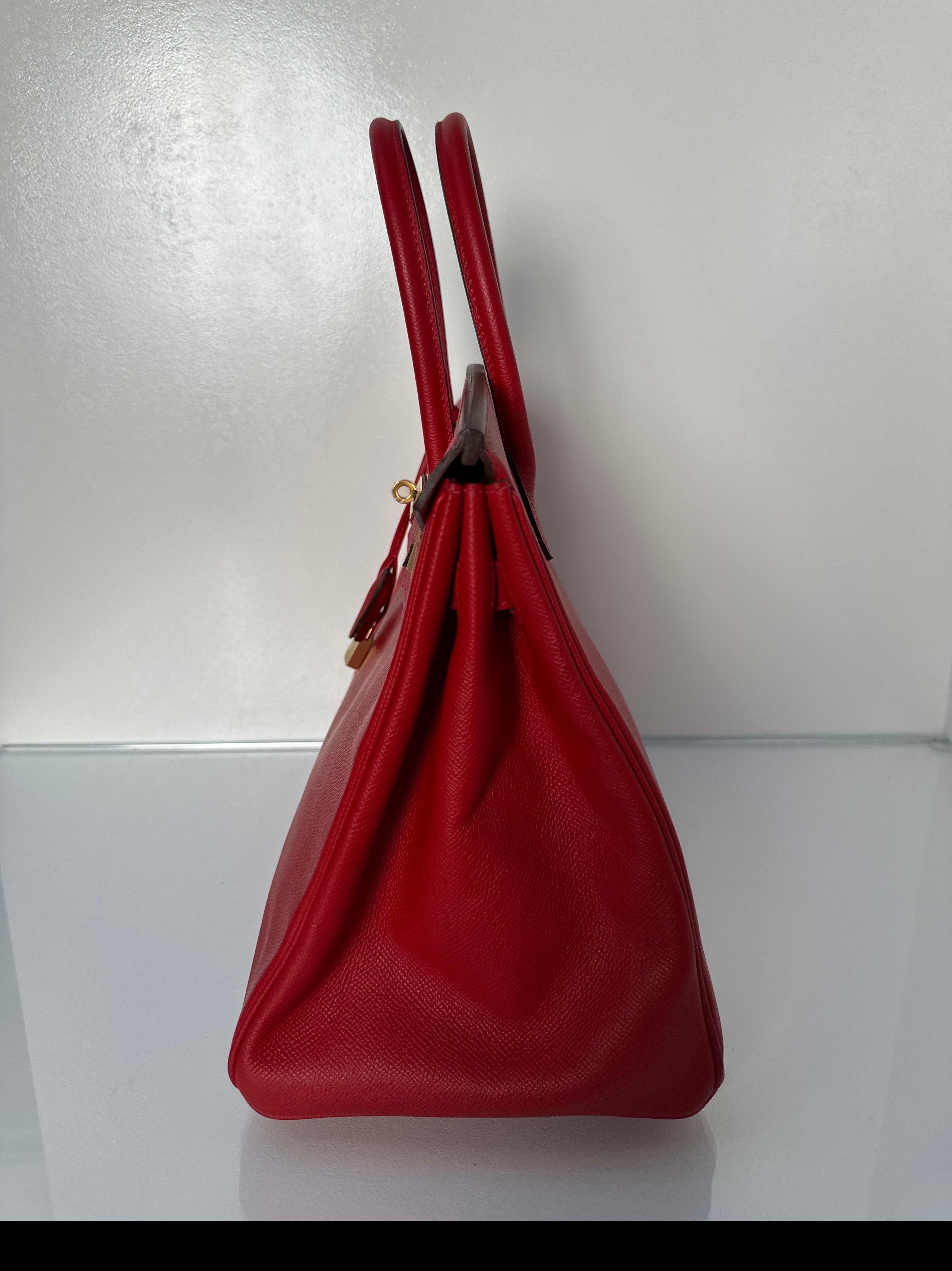 Hermes Rouge Casaque Birkin 35 Bag In Excellent Condition In Athens, GA