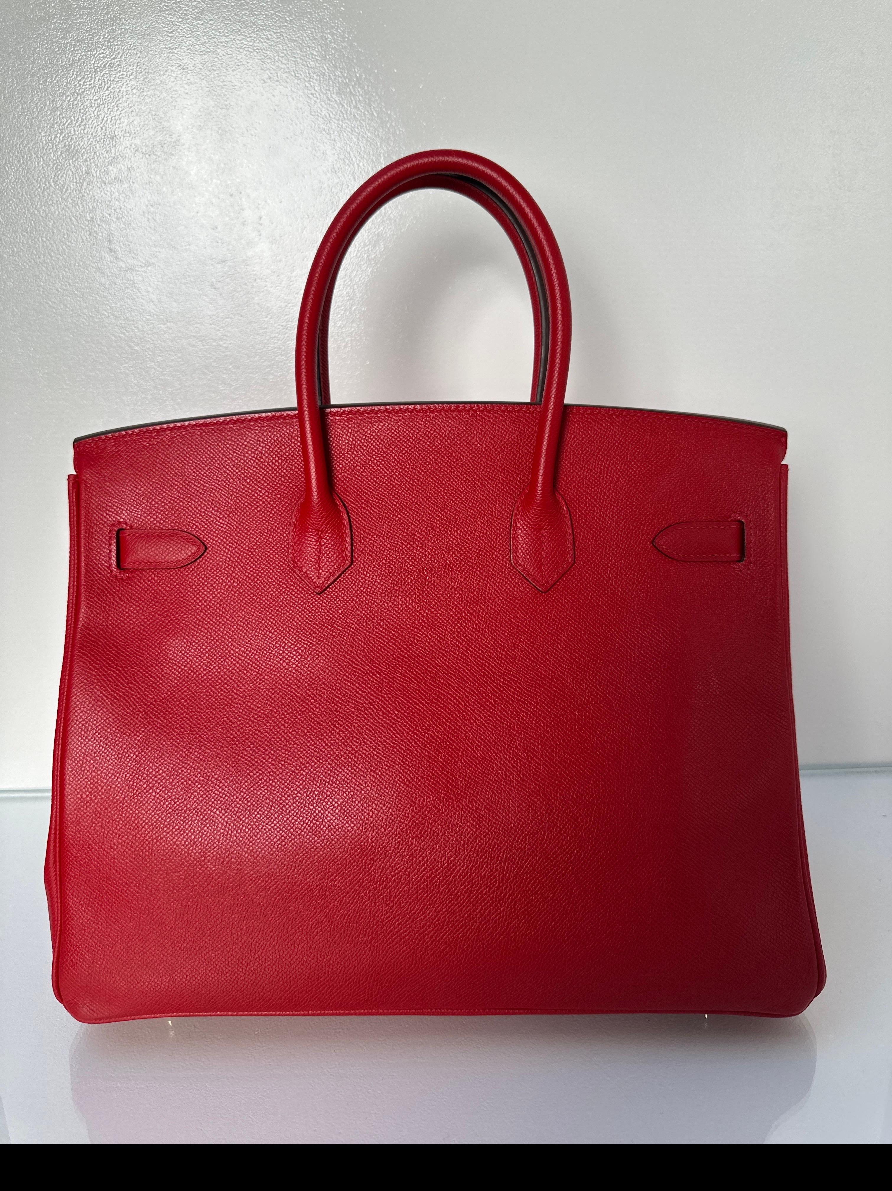 Women's or Men's Hermes Rouge Casaque Birkin 35 Bag