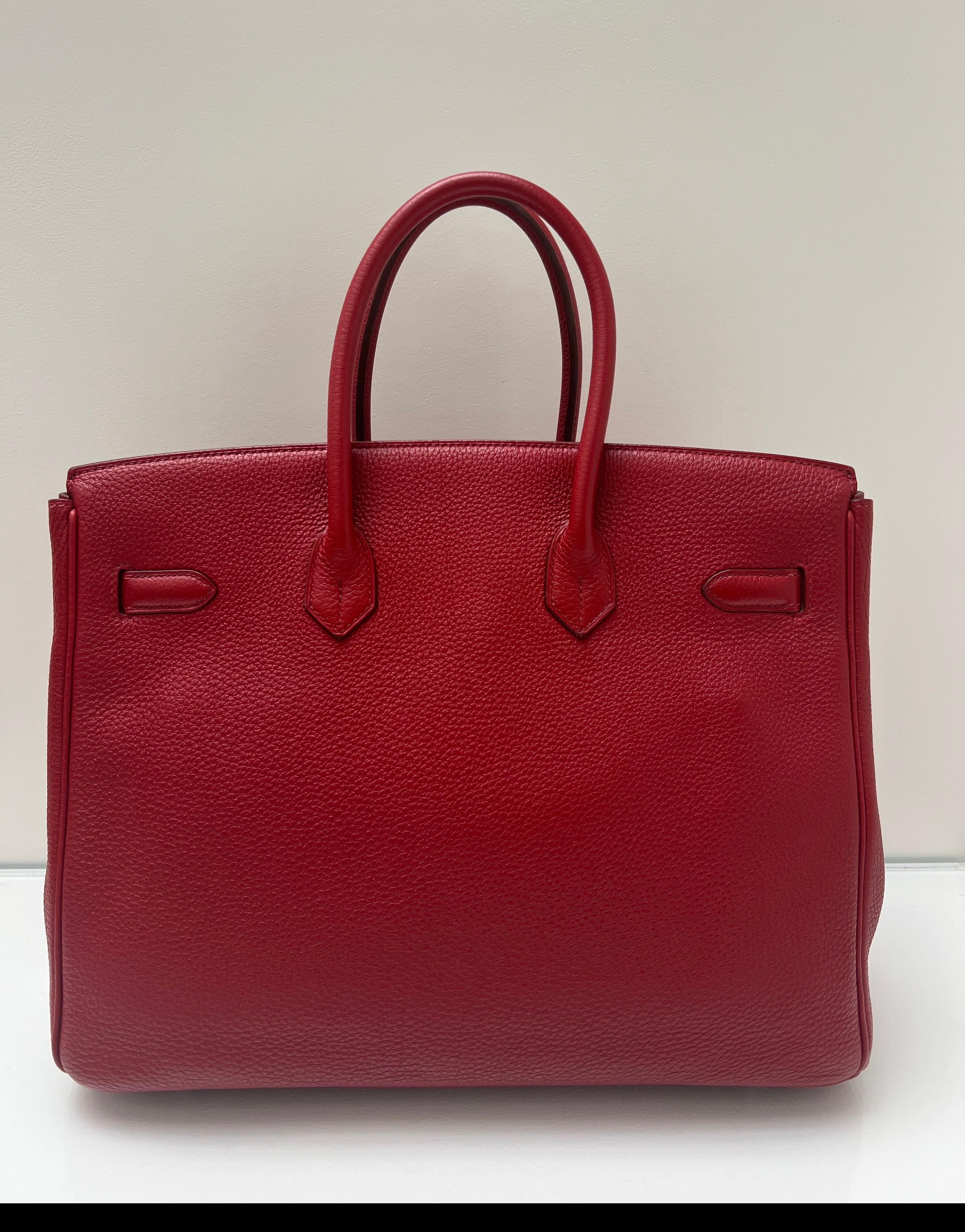 Women's or Men's Hermes Rouge Casaque Birkin 35 Bag For Sale