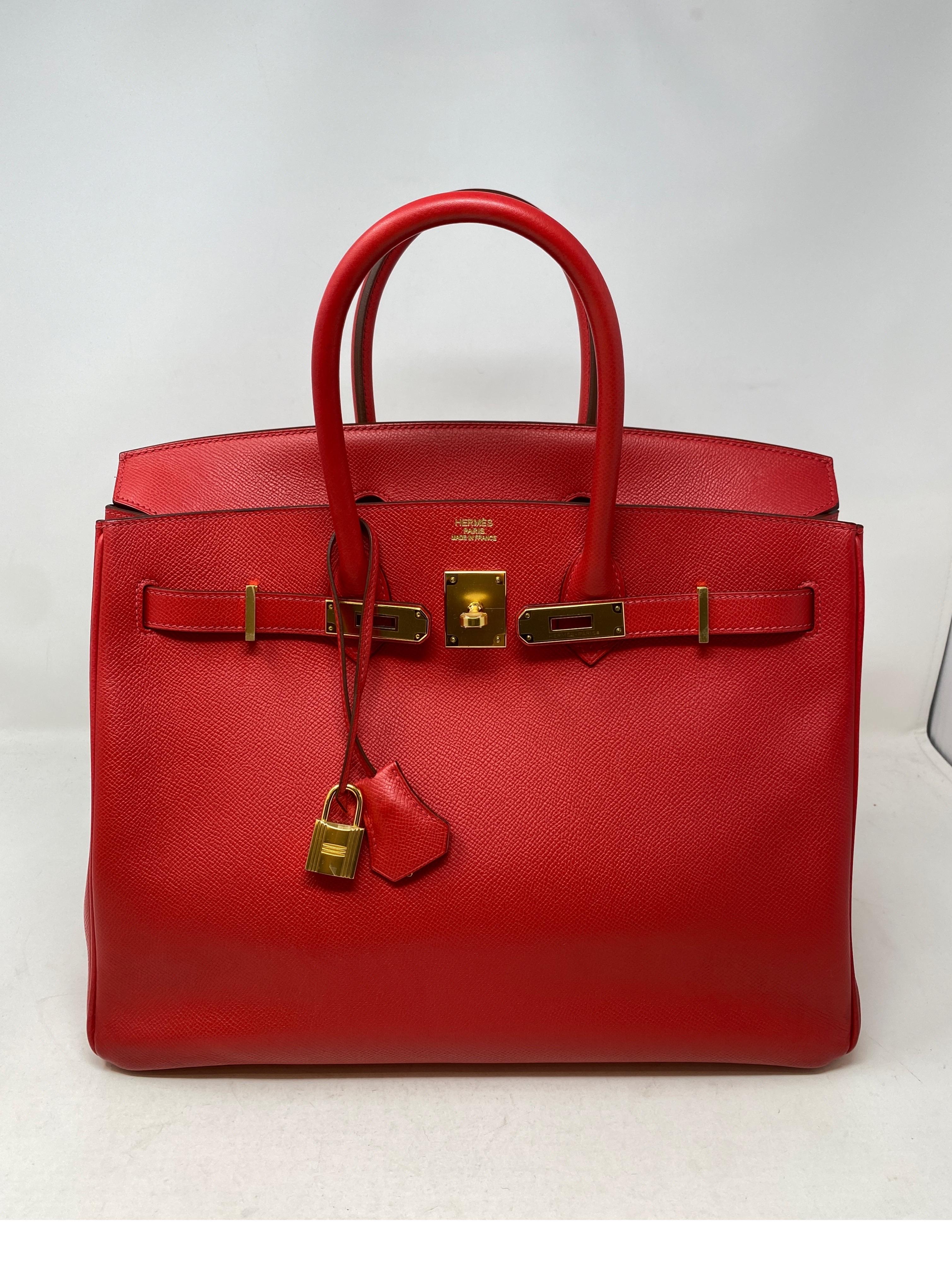 Red Hermes Rouge Casaque Birkin 35 Bag