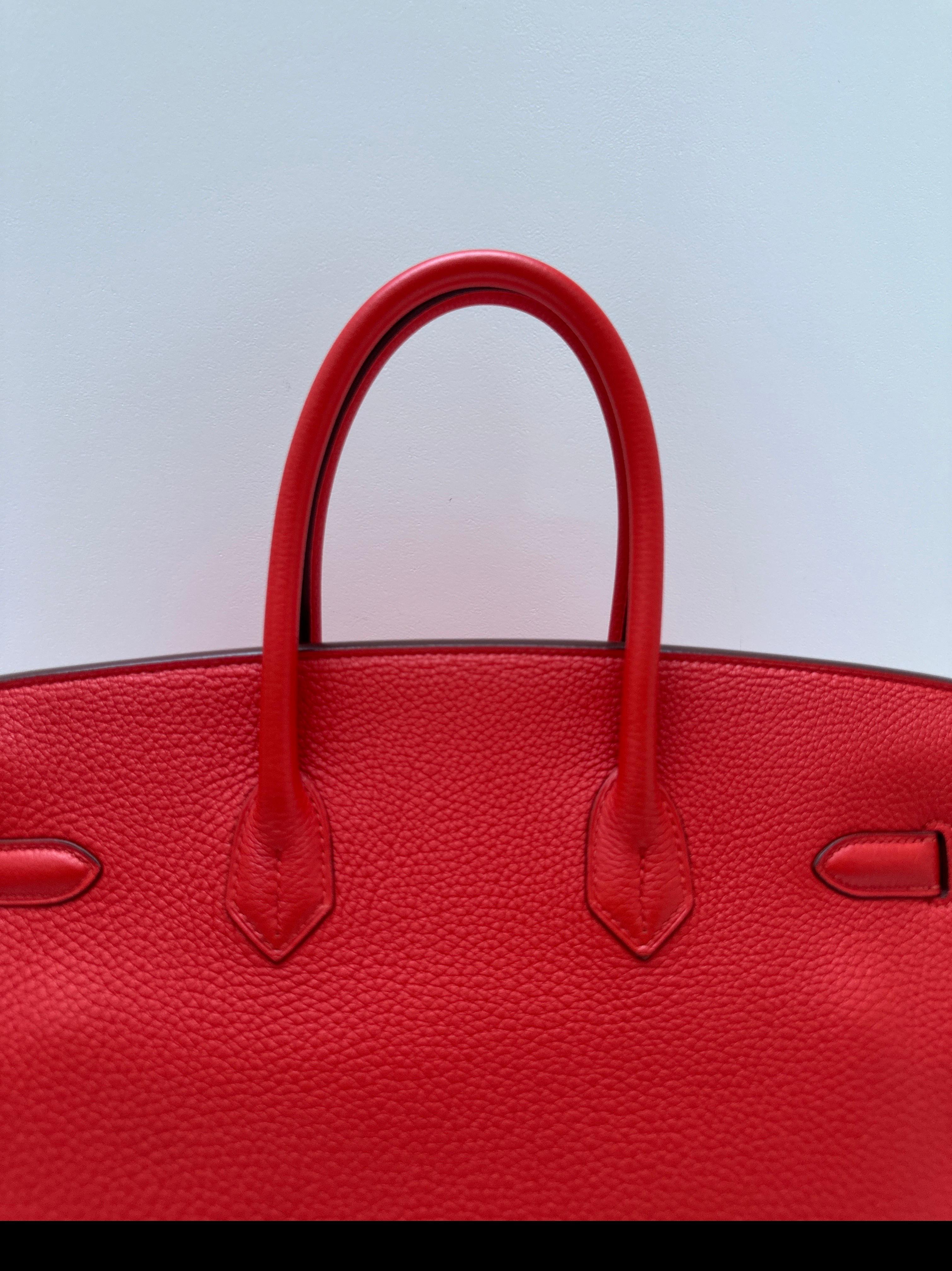 Hermes Rouge Pivoine Birkin 35 Bag 1